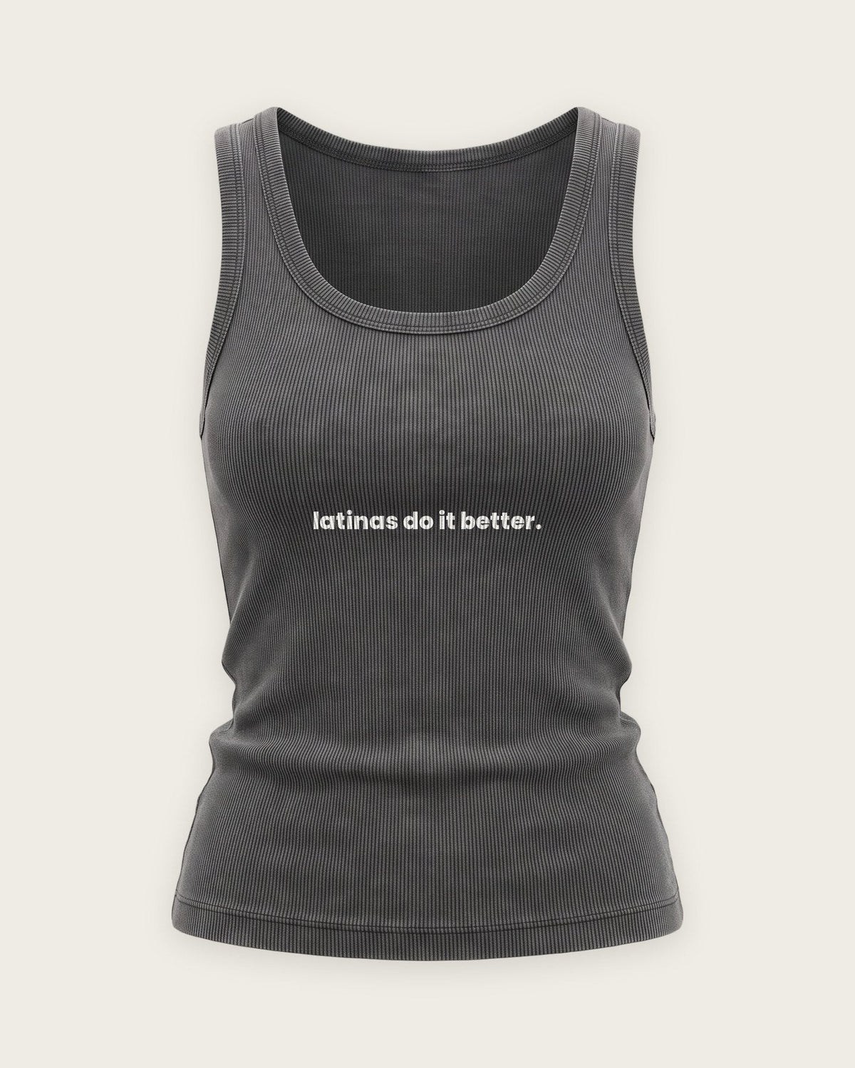 Regata Canelada “Latinas Do It Better” — Cinza Estonado