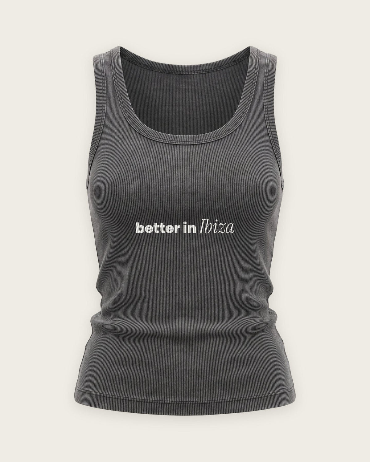 Regata Canelada “Better in Ibiza” — Cinza Estonado