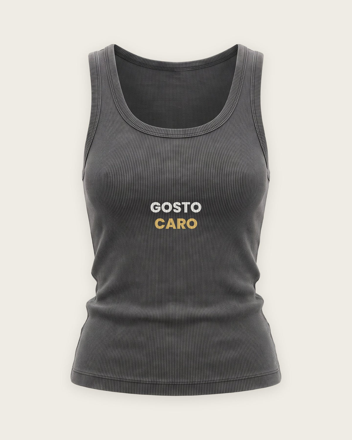 Regata Canelada “Gosto Caro” — Cinza Estonado