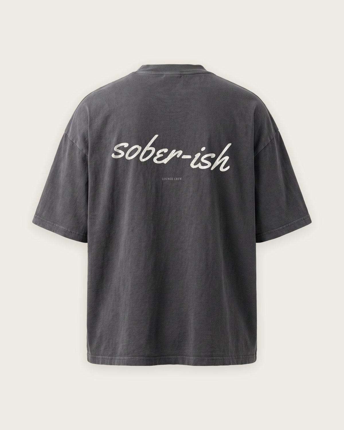Camiseta Oversized “Sober-ish” — Cinza Estonado