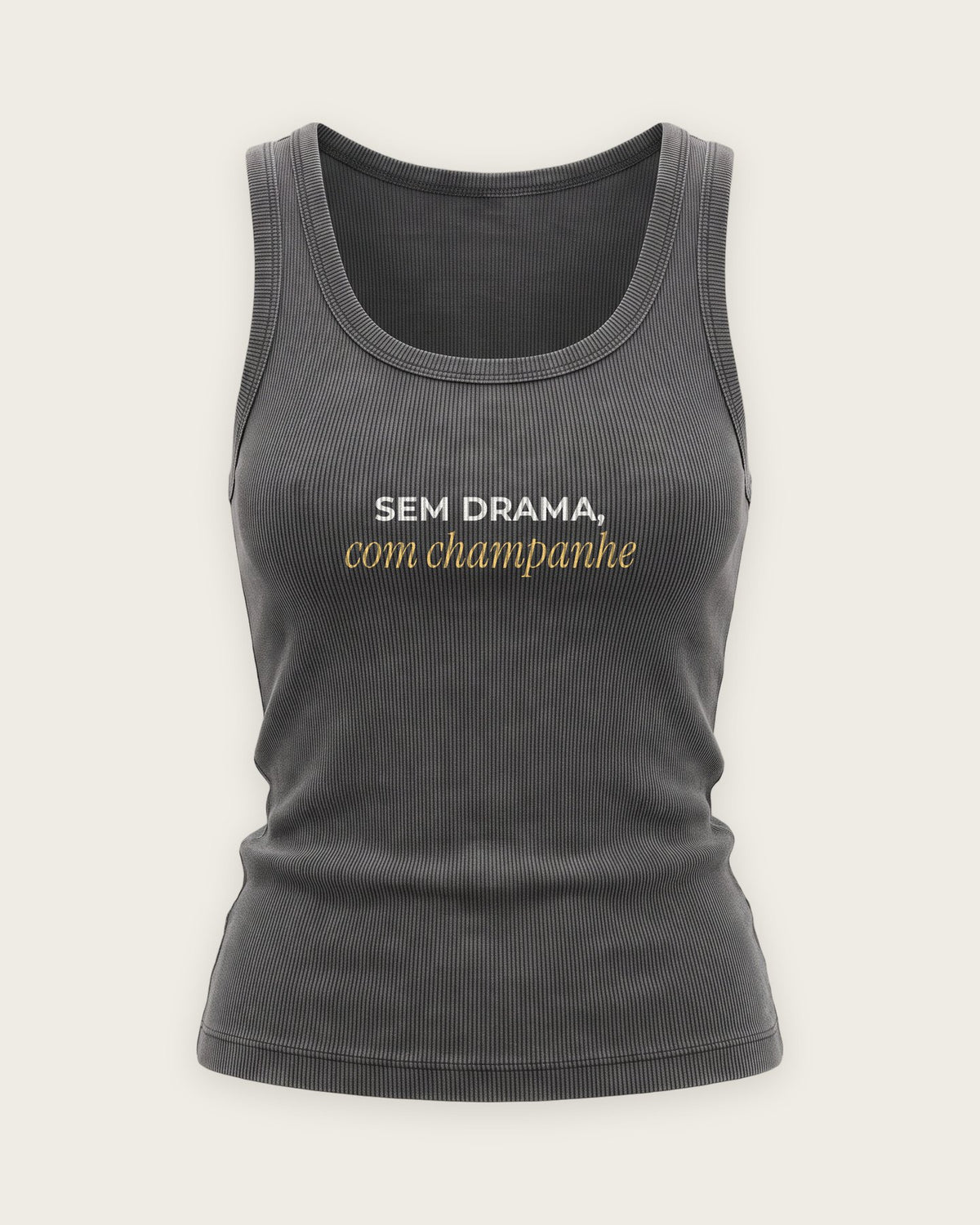 Regata Canelada “Sem Drama, com Champanhe” — Cinza Estonado