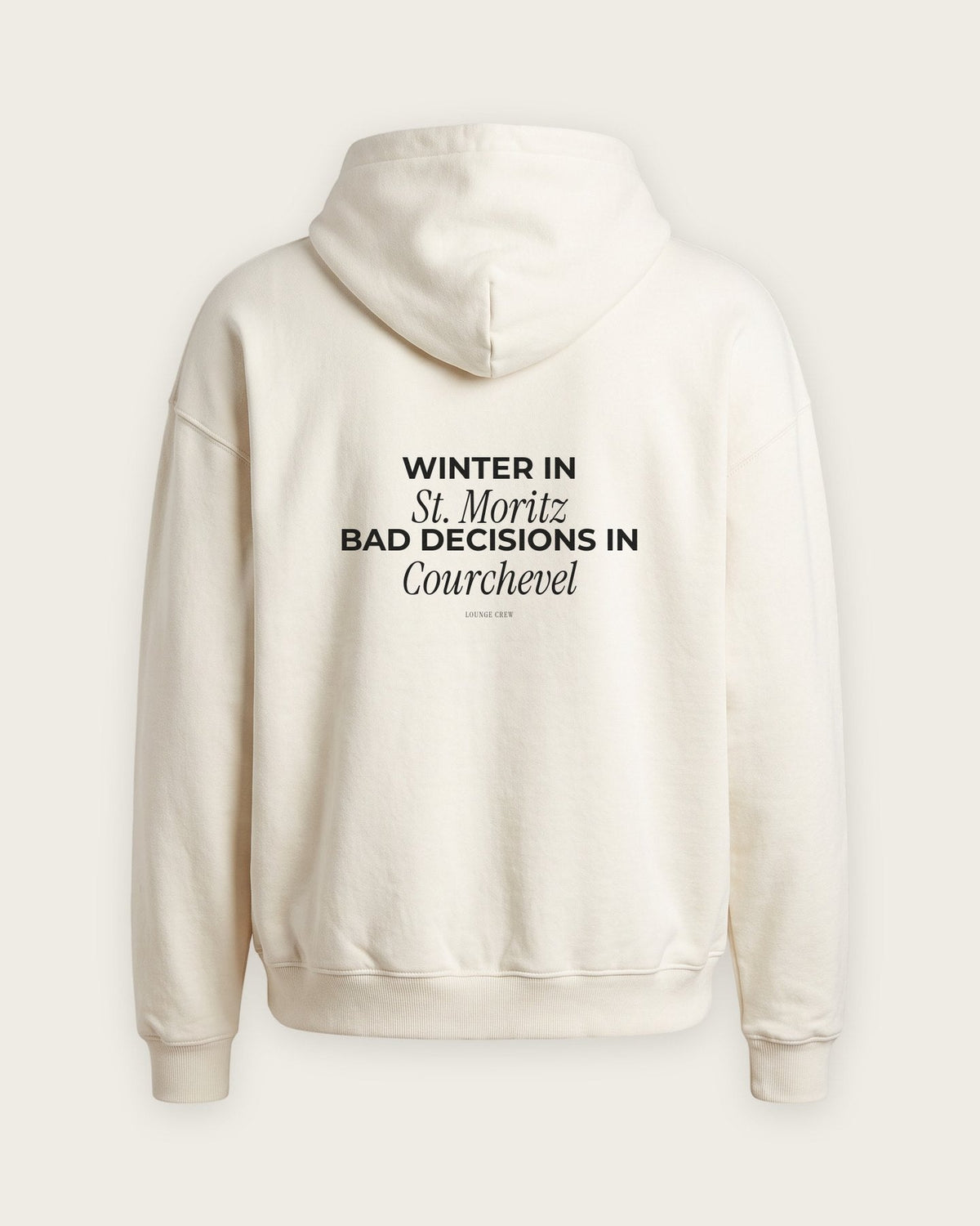 Moletom Oversized “Winter in St. Moritz, Bad Decisions in Courchevel” — Off-White
