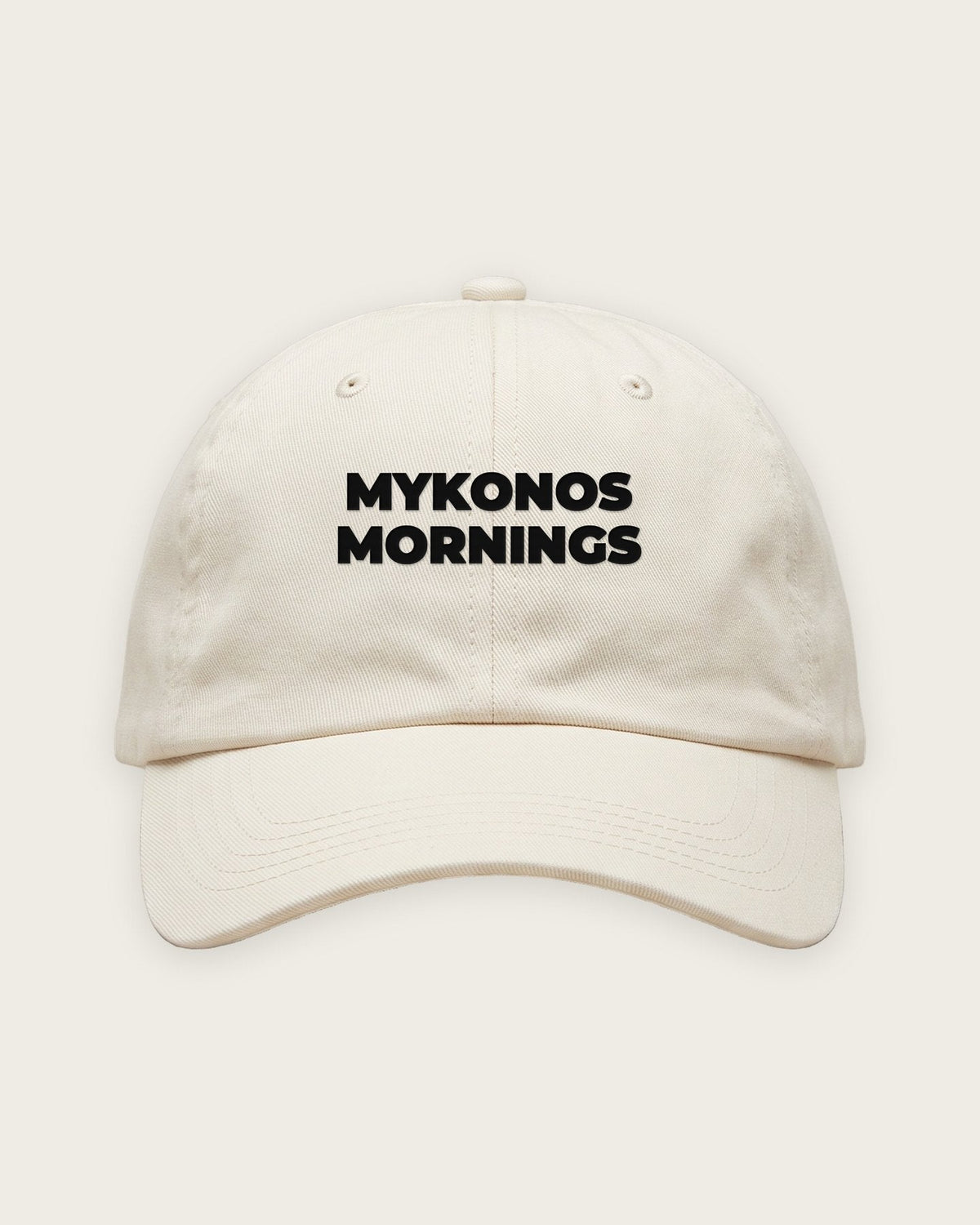 Boné Dad Hat “Mykonos Mornings, Saint-Tropez Nights” — Off-White