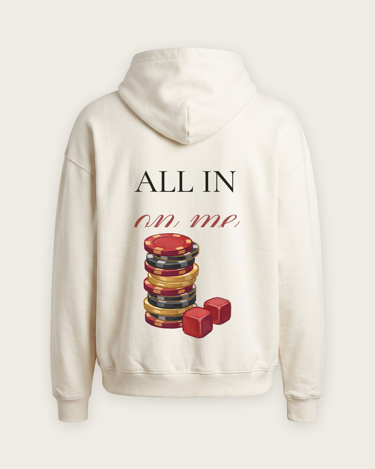 Moletom Oversized “All In on Me” — Off-White