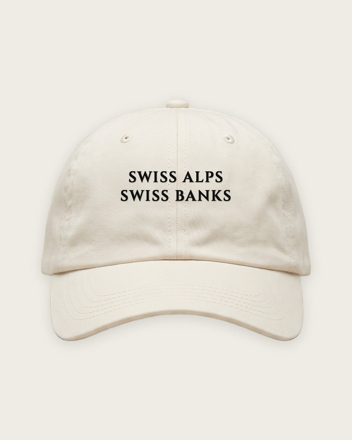 Boné Dad Hat “Swiss Alps, Swiss Banks” — Off-White