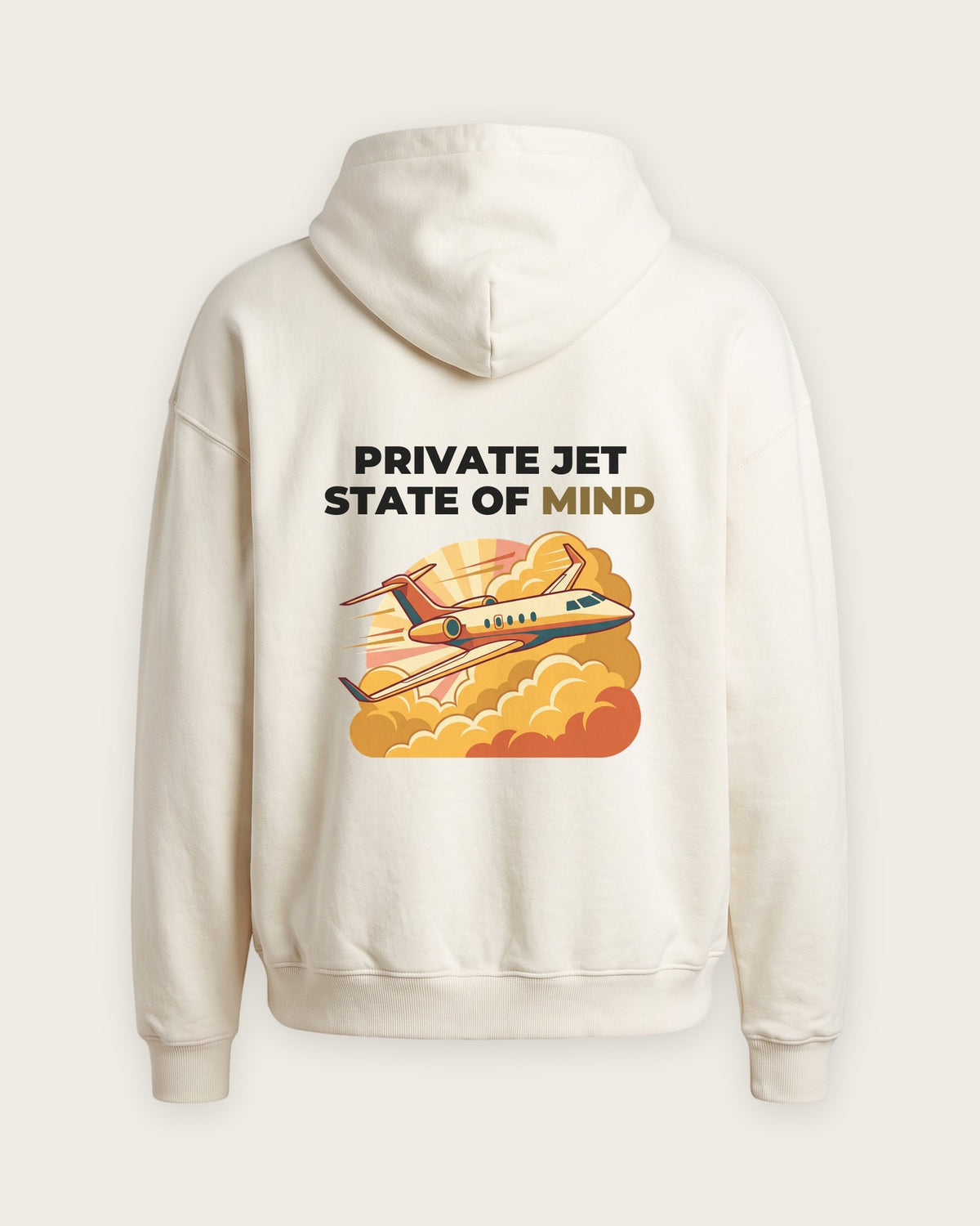 Moletom Oversized “Private Jet State of Mind” — Off-White