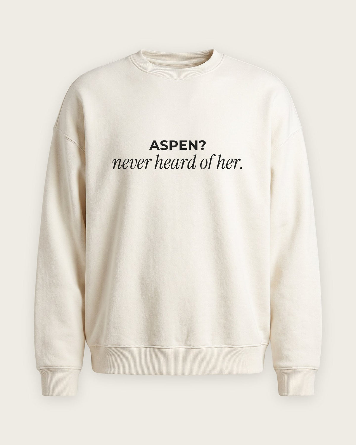 Moletom Careca “Aspen? Never Heard of Her” — Off-White