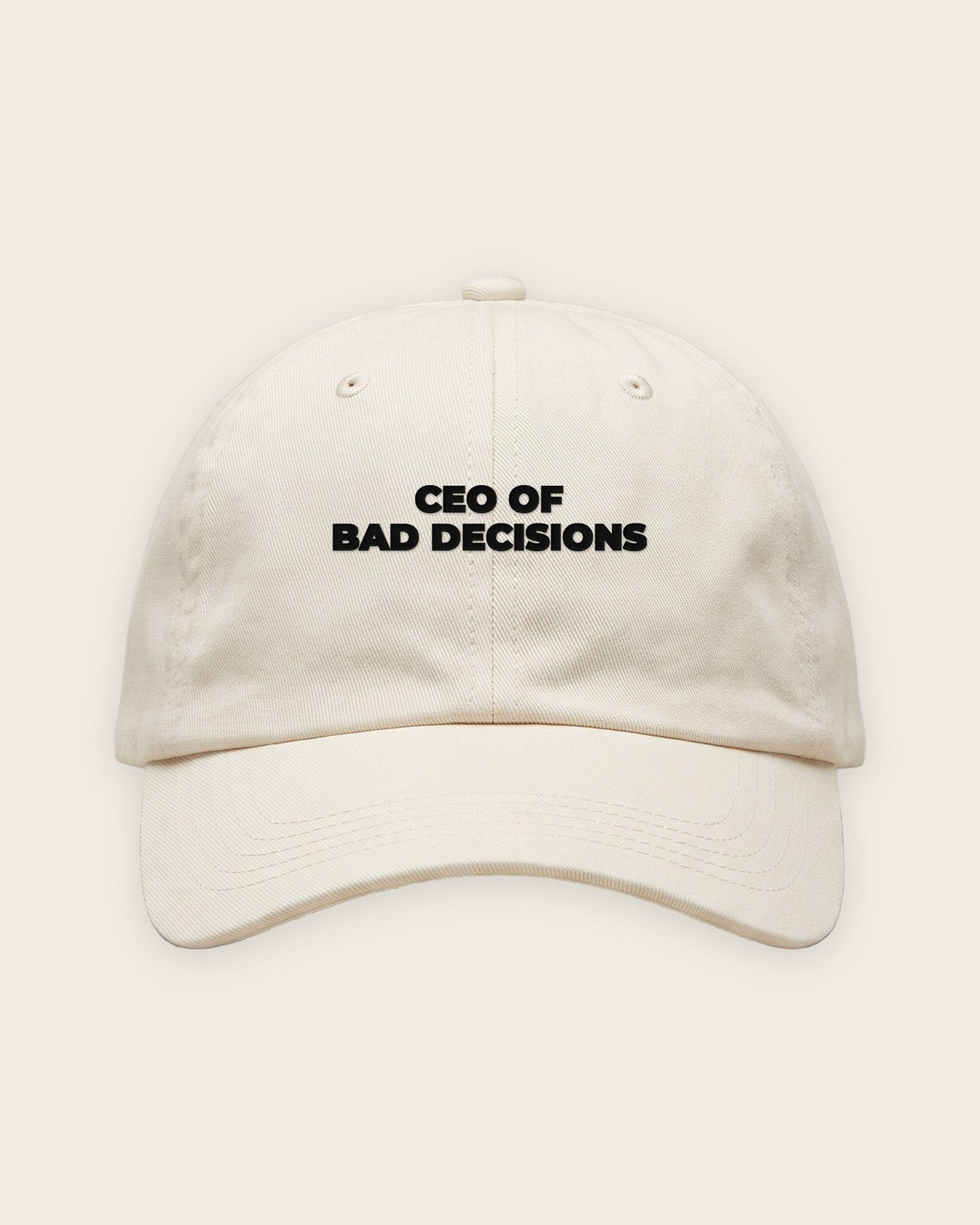 Boné Dad Hat “CEO of Bad Decisions” — Off-White