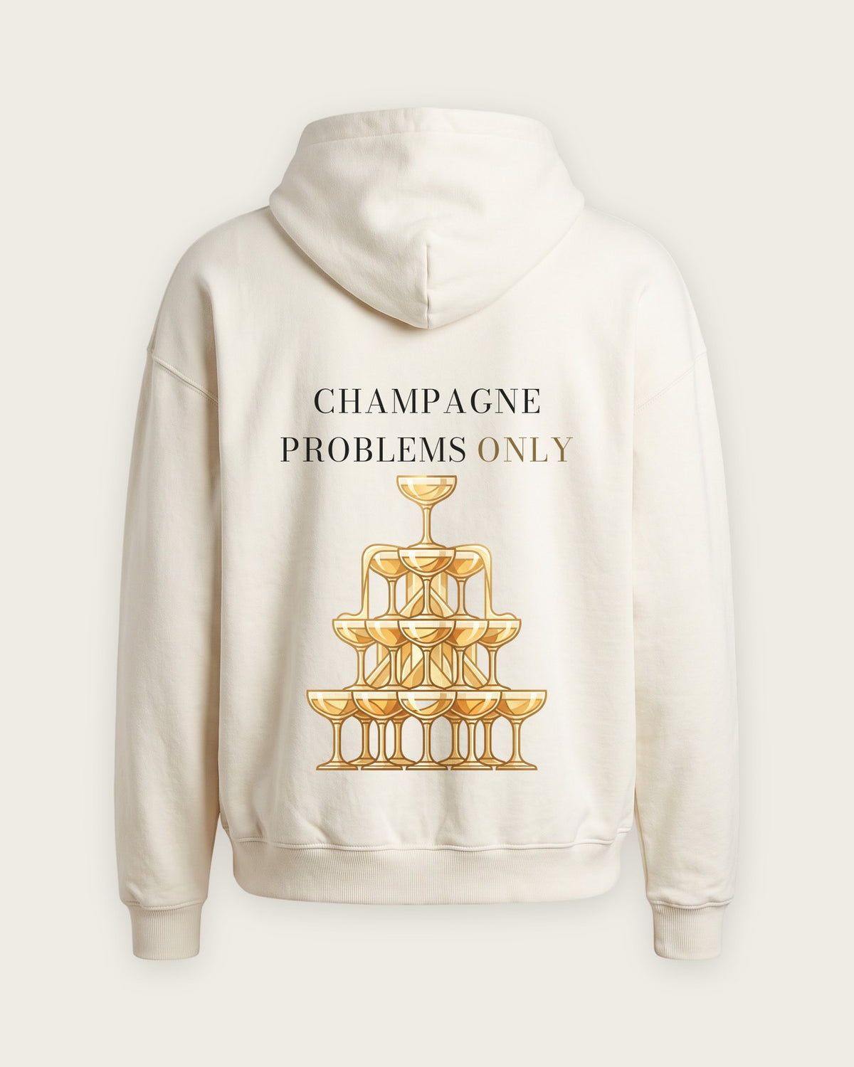 Moletom Oversized “Champagne Problems Only” — Off-White