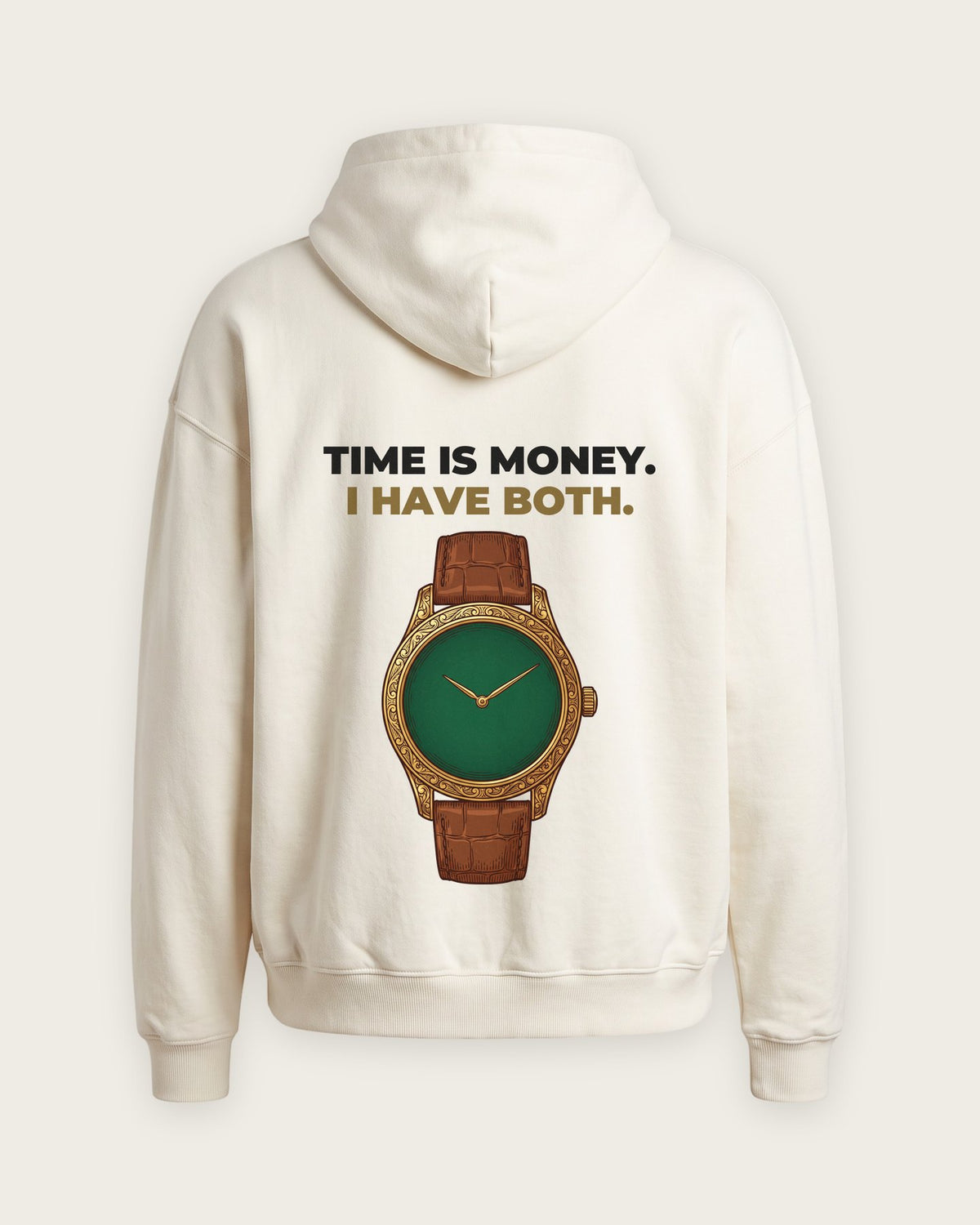 Moletom Oversized “Time Is Money, I Have Both” — Off-White