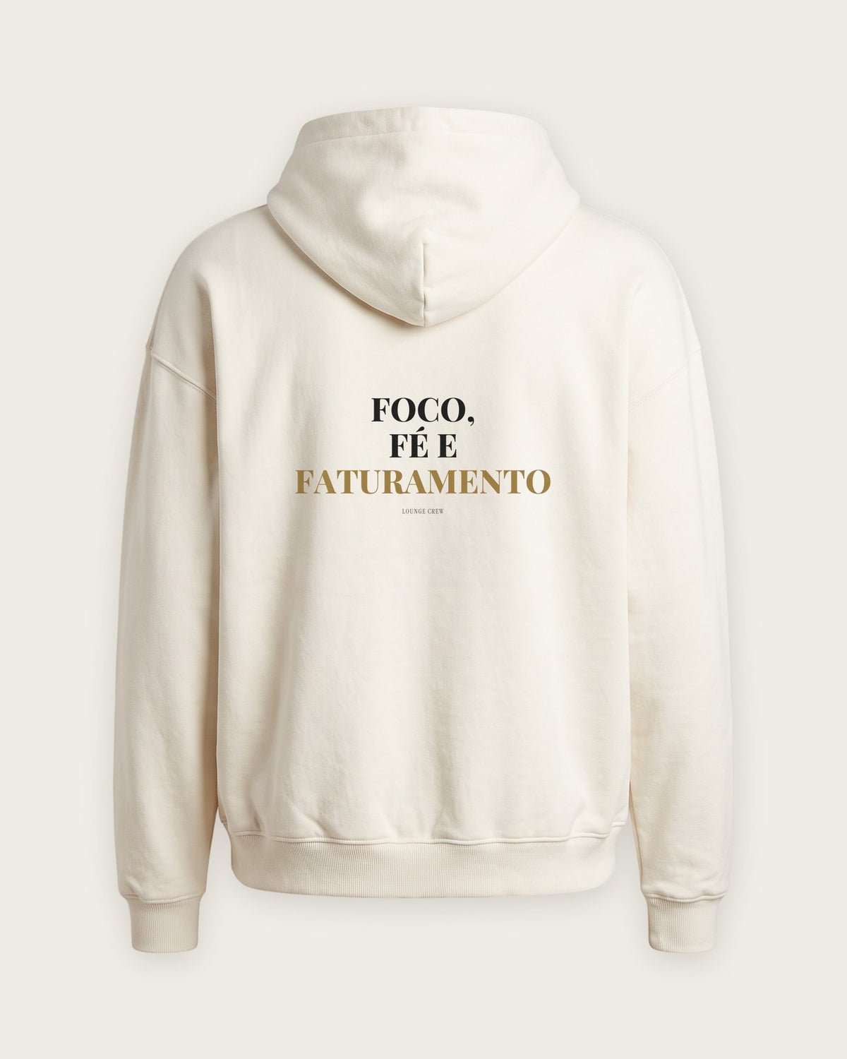 Moletom Oversized “Foco, Fé e Faturamento” — Off-White