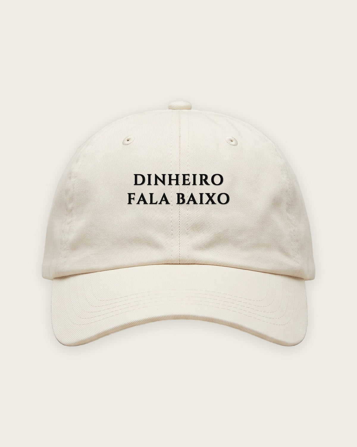 Boné Dad Hat “Dinheiro Fala Baixo” — Off-White