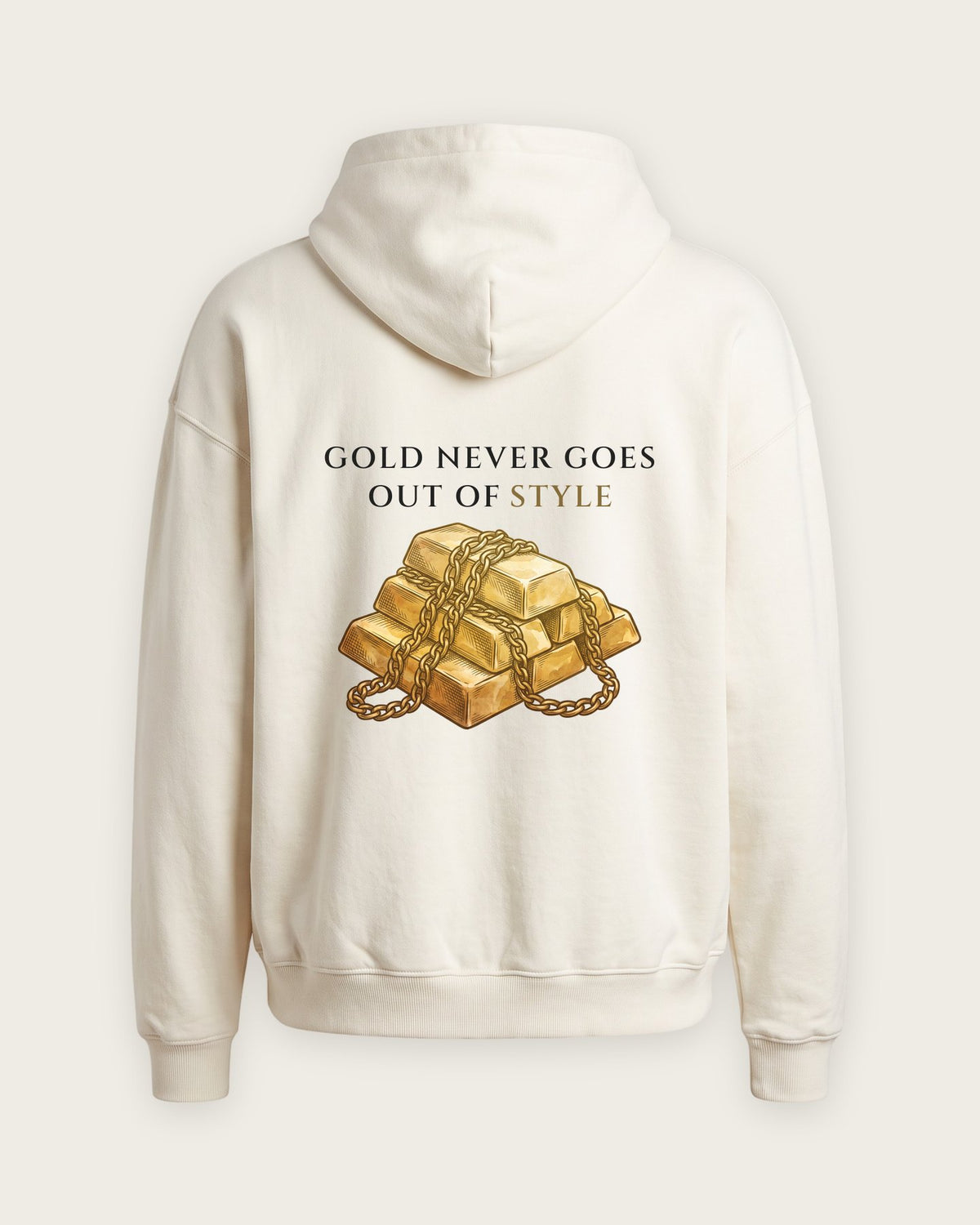 Moletom Oversized “Gold Never Goes Out of Style” — Off-White