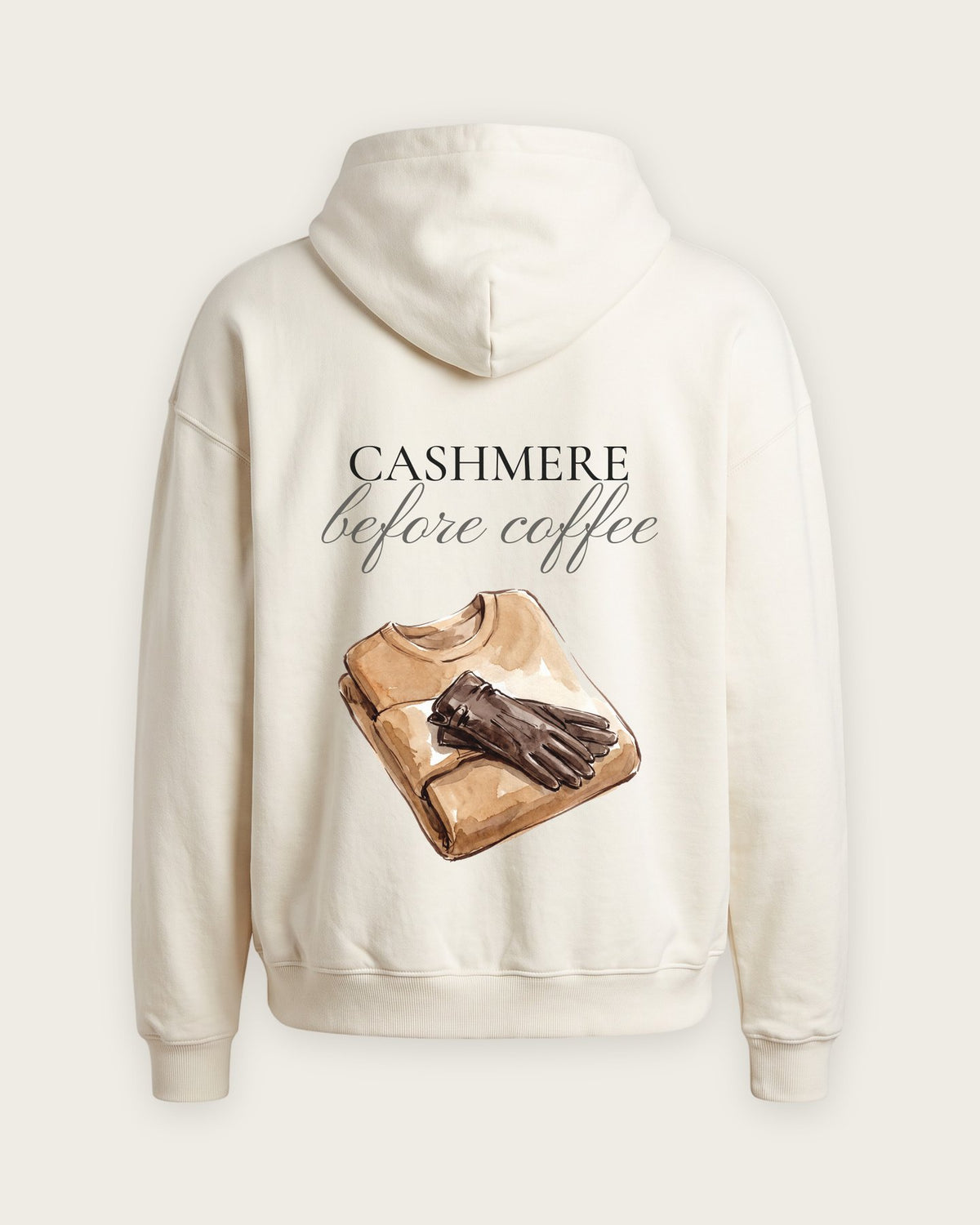 Moletom Oversized “Cashmere Before Coffee” — Off-White