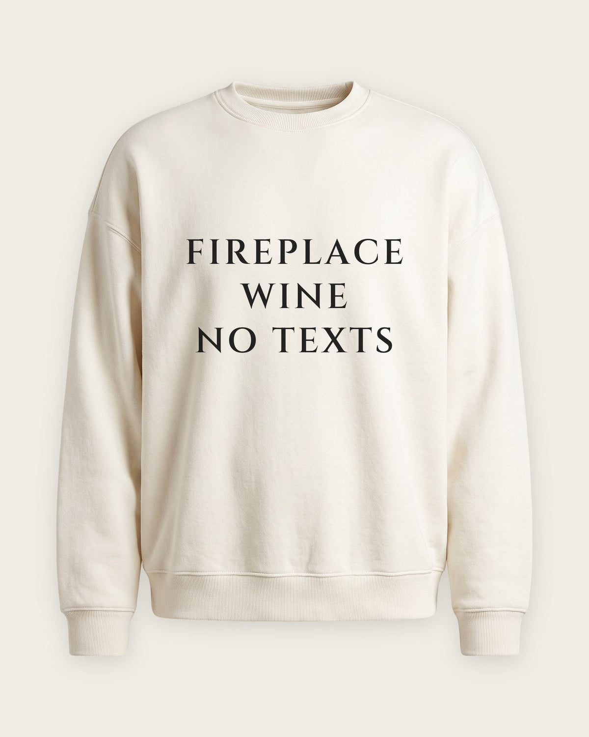 Moletom Careca “Fireplace, Wine, No Texts” — Off-White