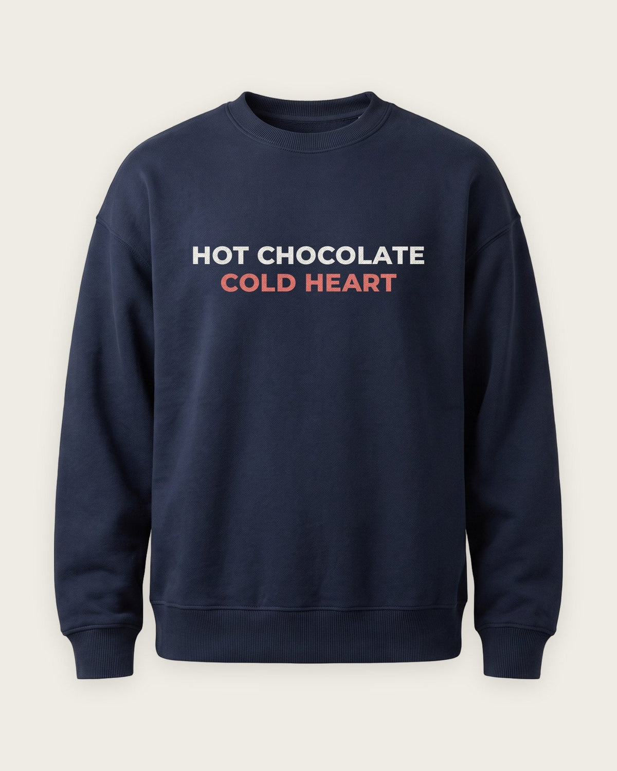 Moletom Careca “Hot Chocolate, Cold Heart” — Marinho
