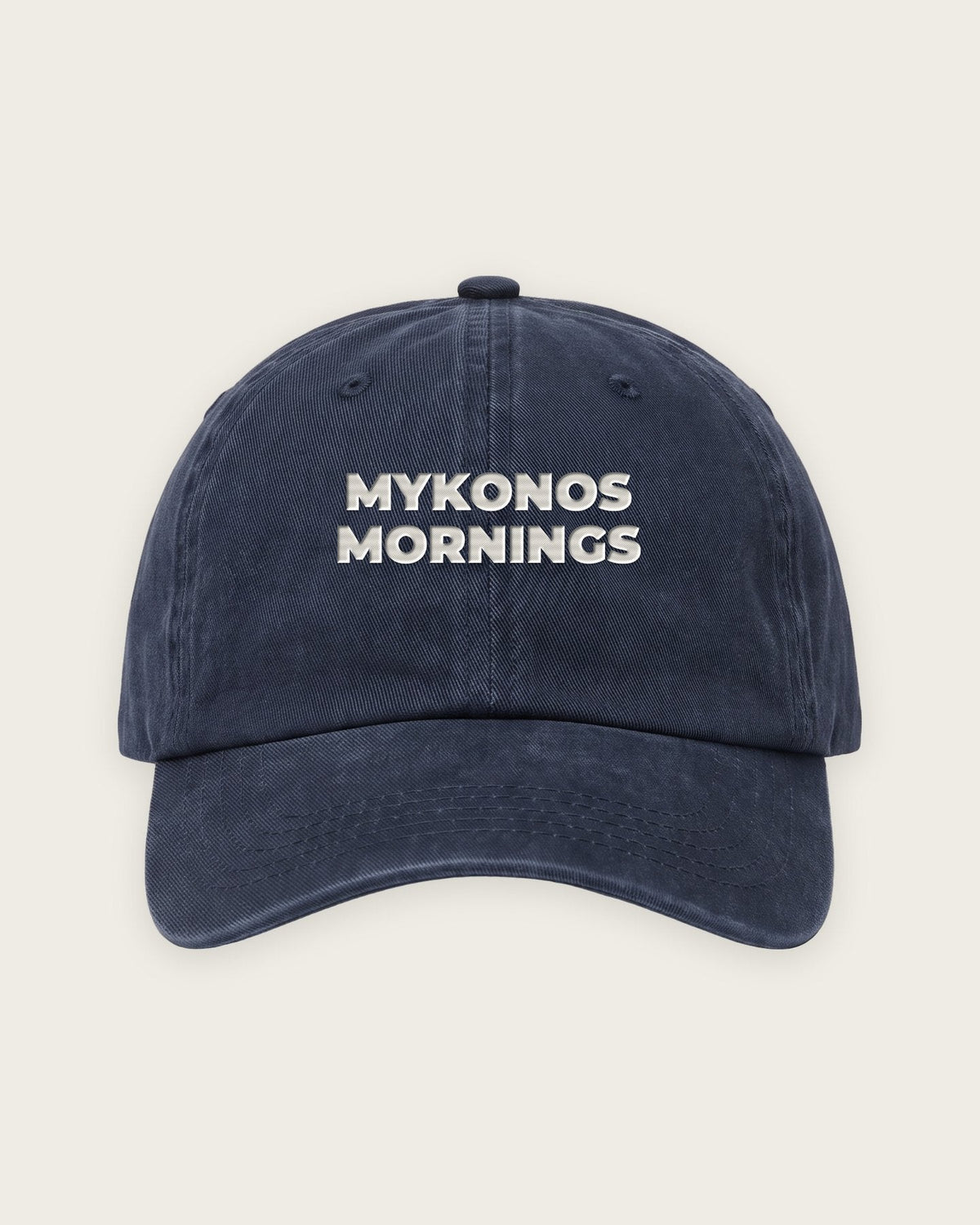 Boné Dad Hat “Mykonos Mornings, Saint-Tropez Nights” — Marinho