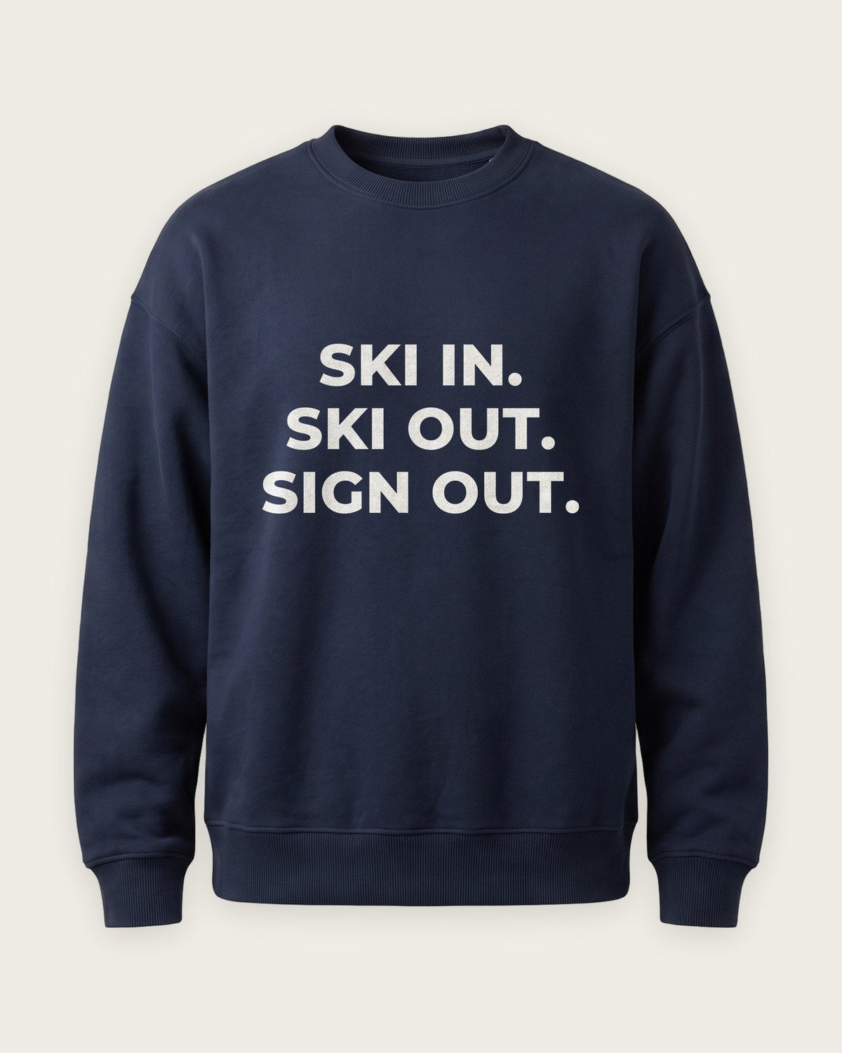 Moletom Careca “Ski In, Ski Out, Sign Out” — Marinho