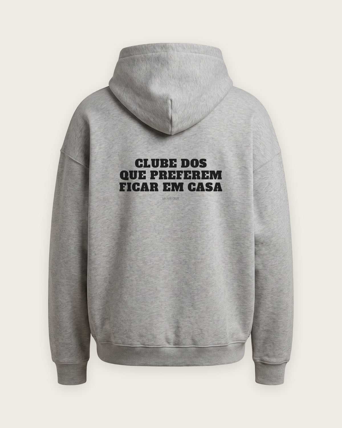 Moletom Oversized “Clube dos Que Preferem Ficar em Casa” — Cinza Mescla
