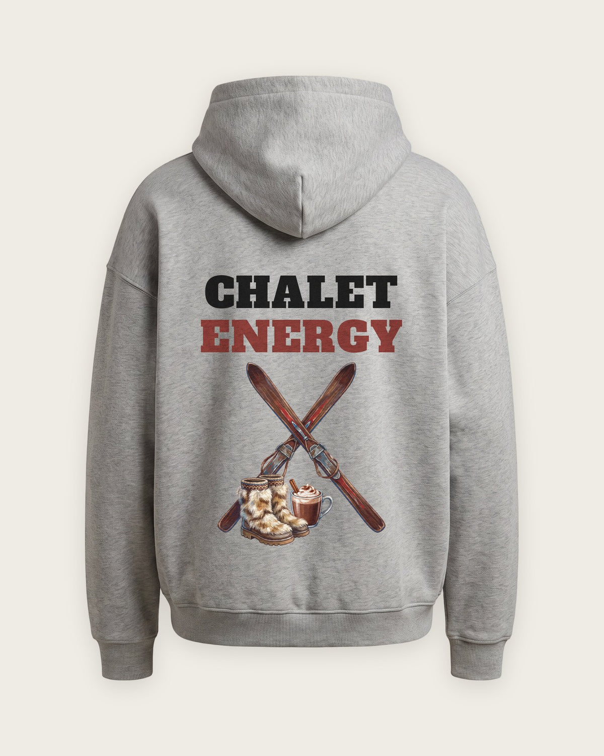 Moletom Oversized “Chalet Energy” — Cinza Mescla