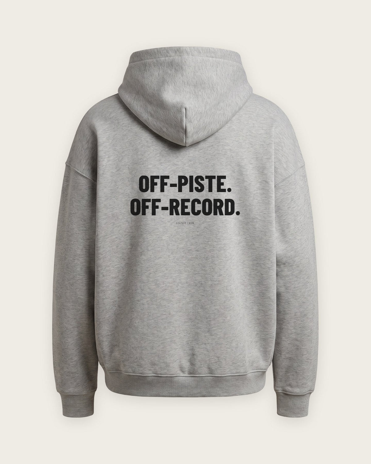 Moletom Oversized “Off-Piste, Off-Record” — Cinza Mescla