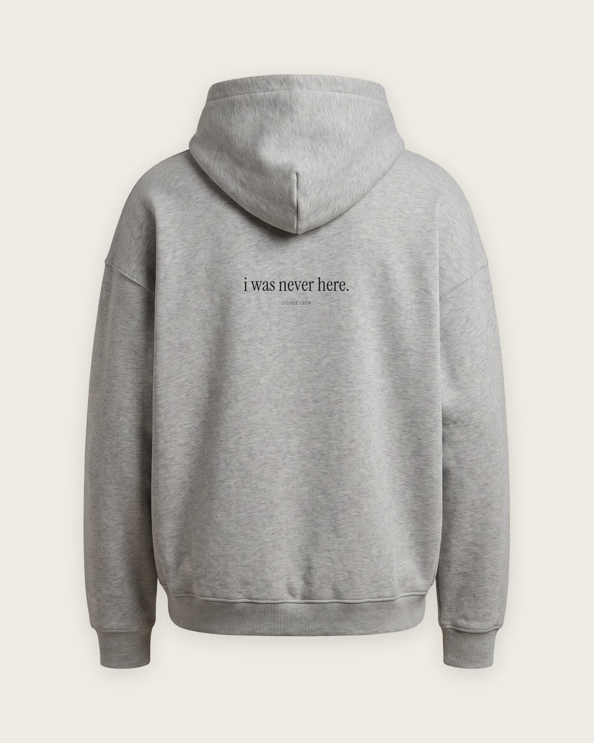 Moletom Oversized “I Was Never Here” — Cinza Mescla