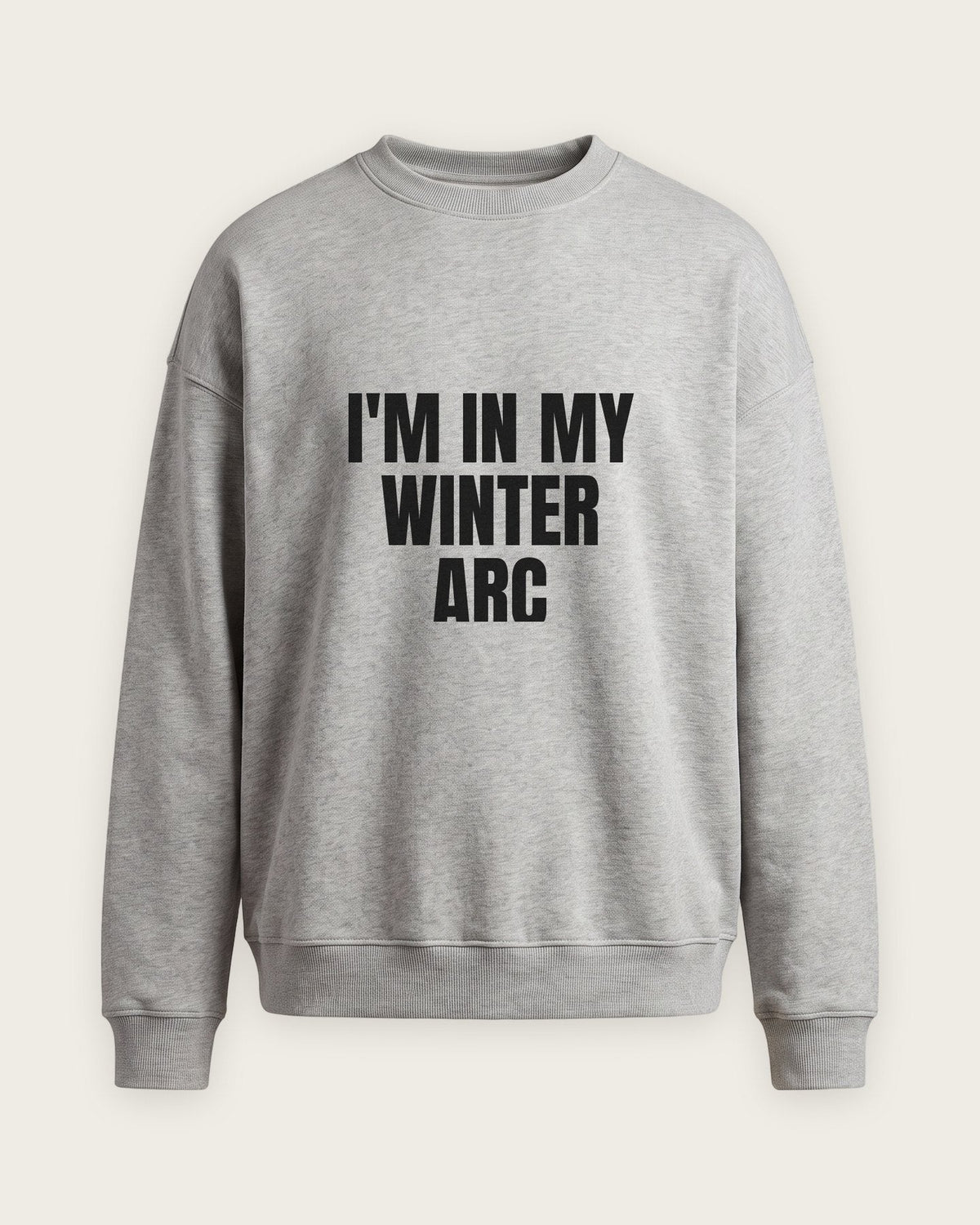 Moletom Careca “I'm in My Winter Arc” — Cinza Mescla