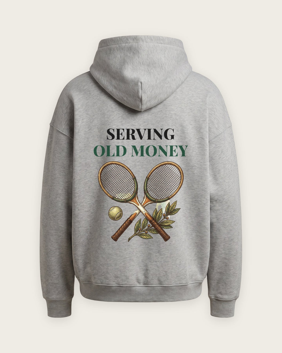 Moletom Oversized “Serving Old Money” — Cinza Mescla