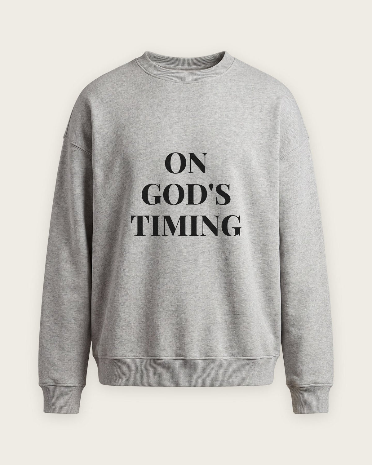 Moletom Careca “On God's Timing” — Cinza Mescla