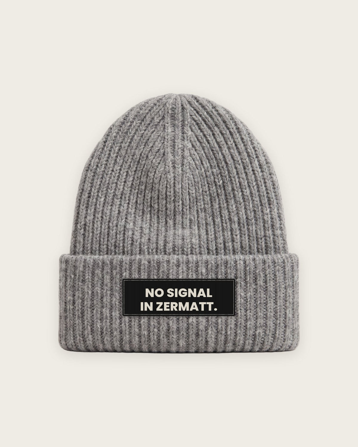Gorro Canelado “No Signal in Zermatt” — Cinza Mescla
