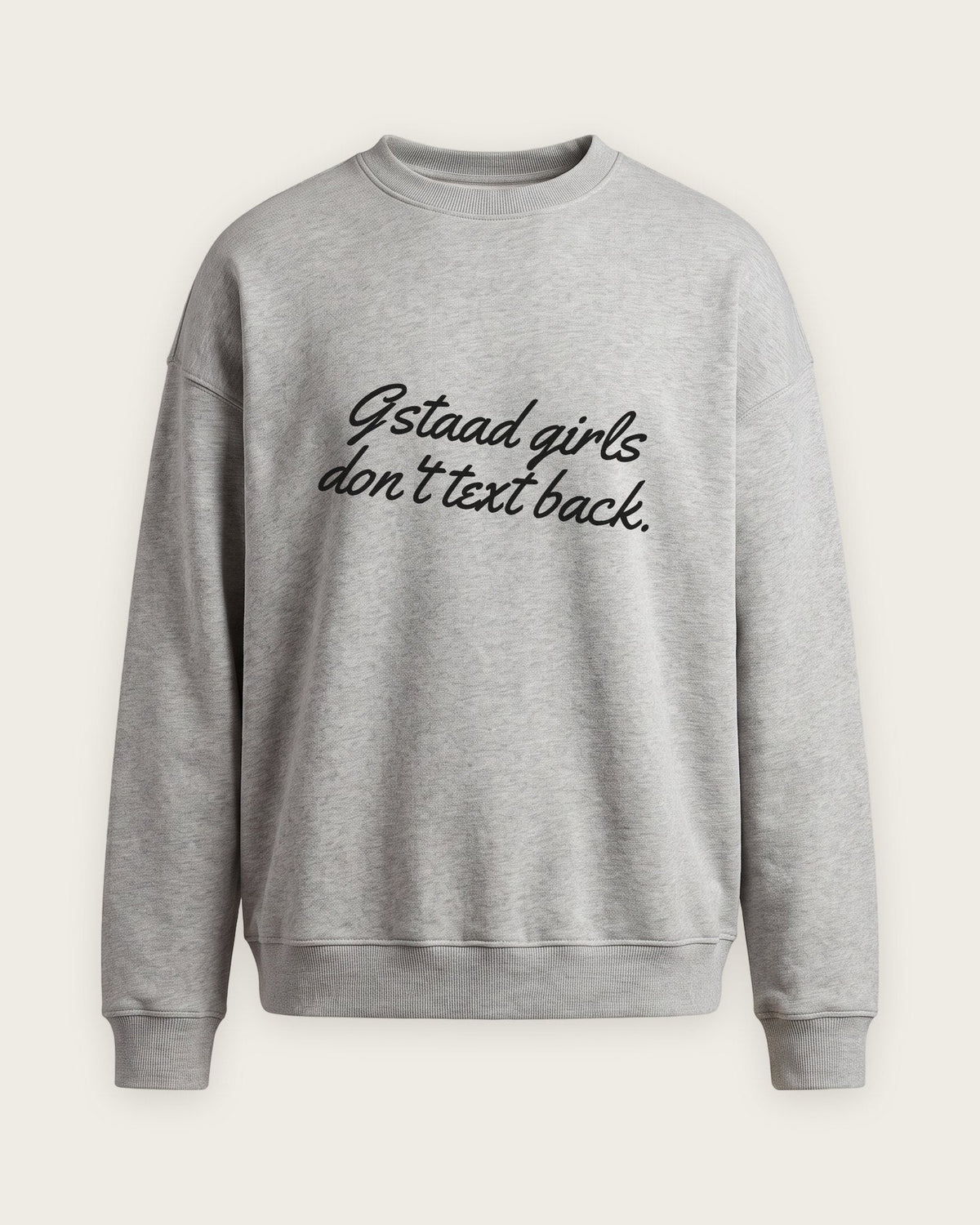 Moletom Careca “Gstaad Girls Don't Text Back” — Cinza Mescla