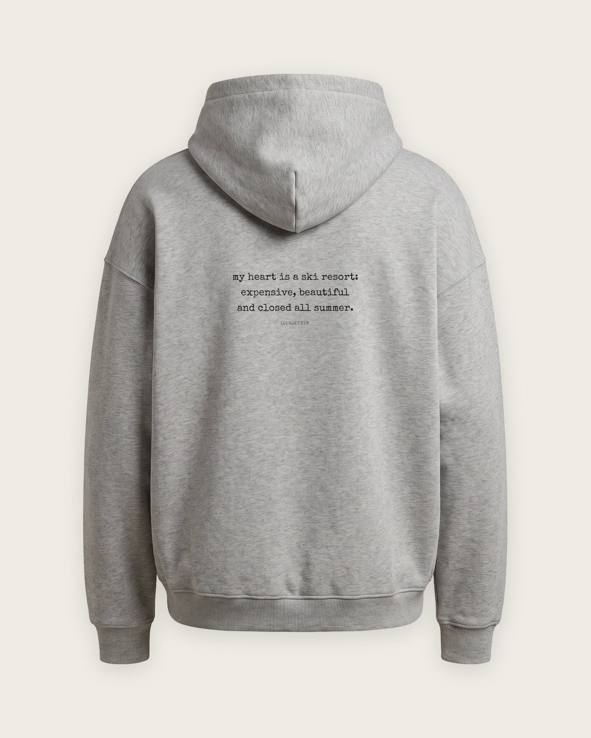Moletom Oversized “My Heart Is a Ski Resort” — Cinza Mescla