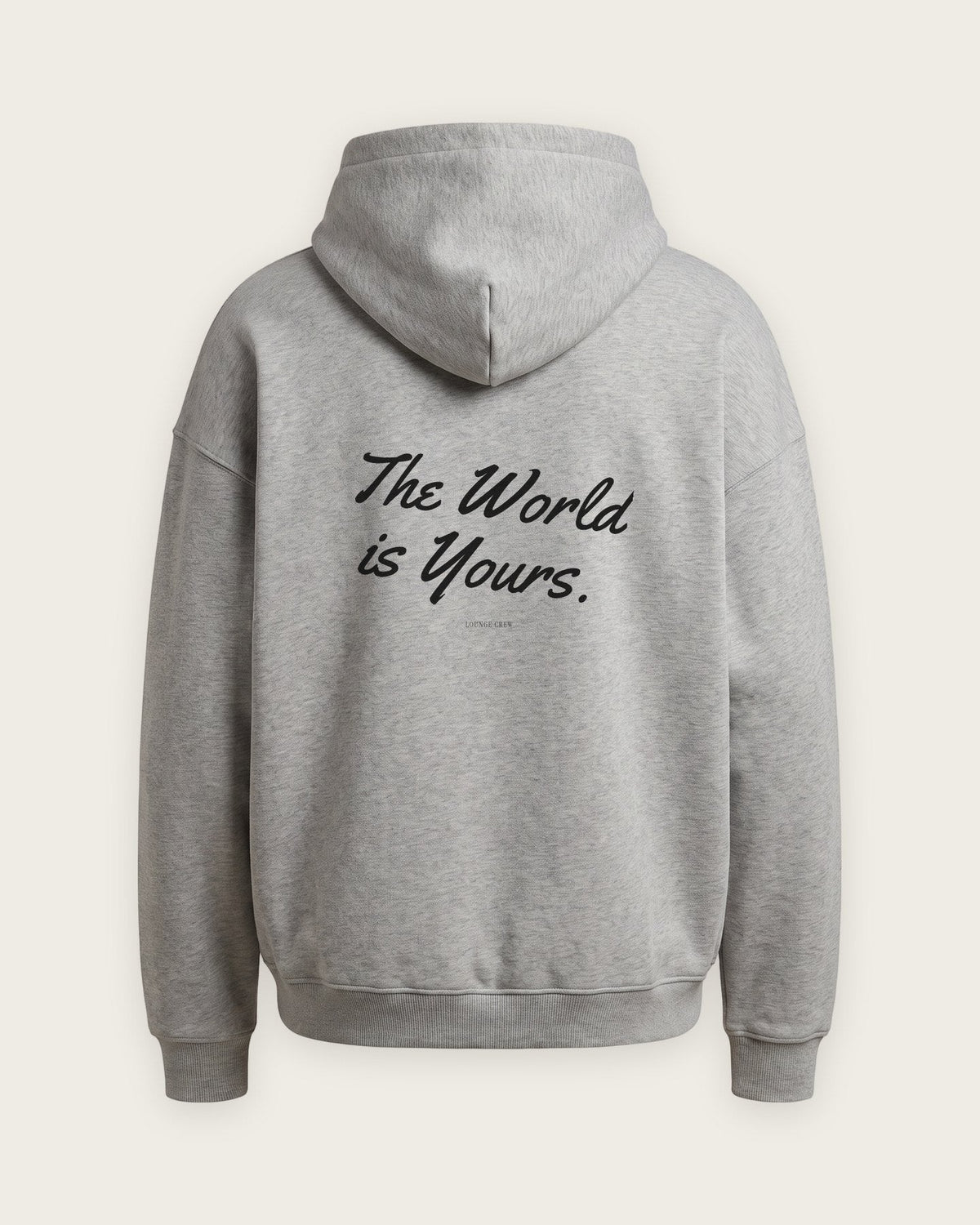 Moletom Oversized “The World Is Yours” — Cinza Mescla