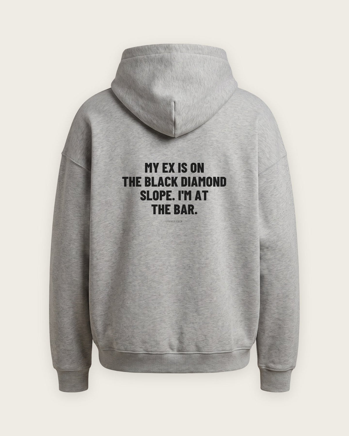 Moletom Oversized “My Ex Is on the Black Diamond” — Cinza Mescla