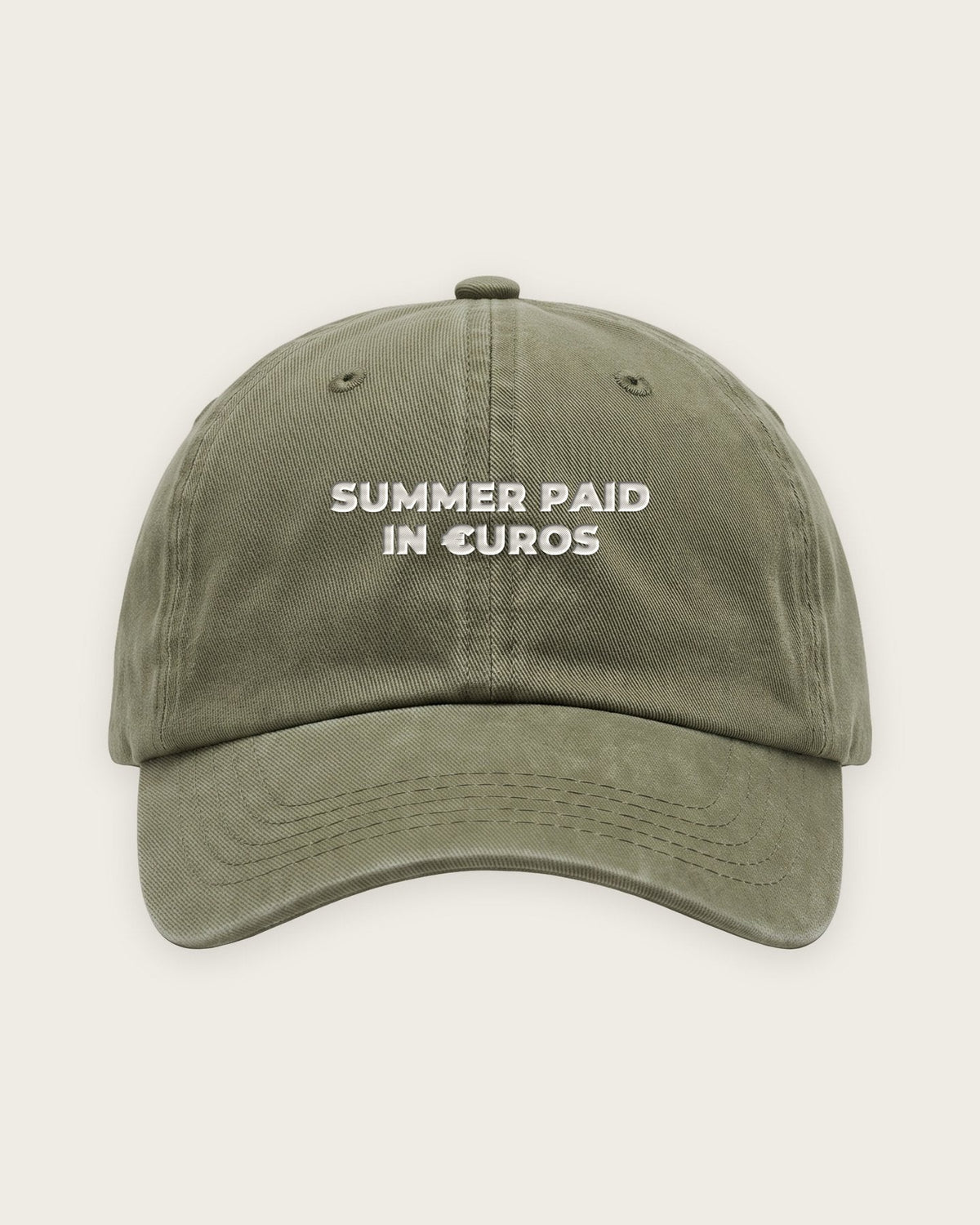 Boné Dad Hat “Summer Paid in Euros” — Verde Musgo