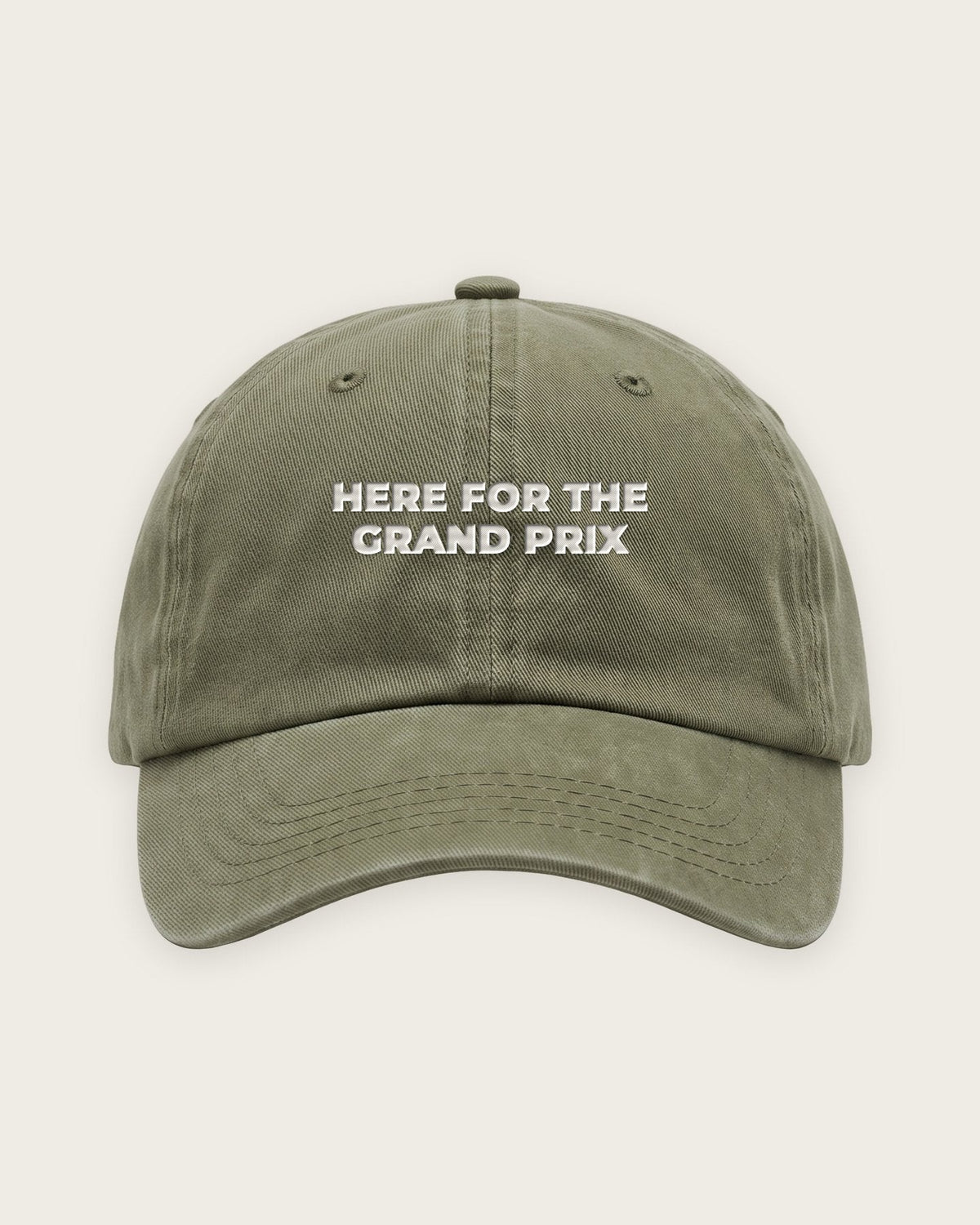 Boné Dad Hat “I'm Only Here for the Grand Prix” — Verde Musgo