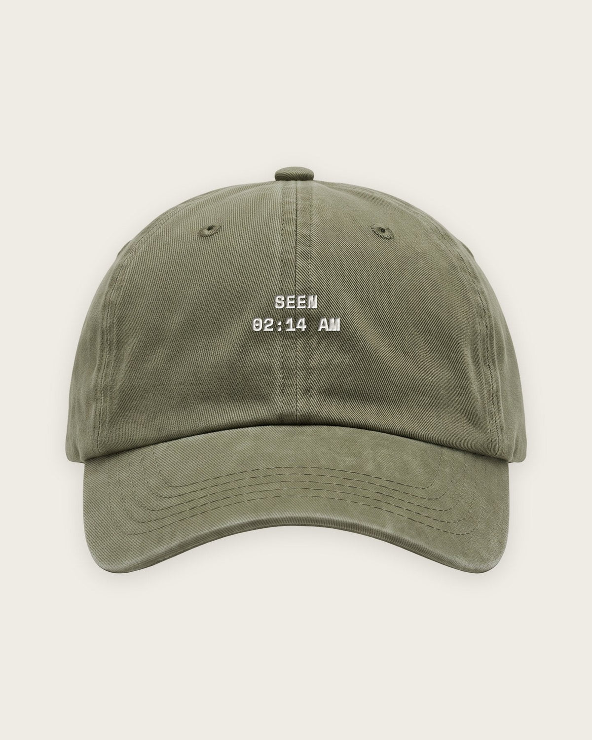 Boné Dad Hat “Seen at 2:14 AM” — Verde Musgo