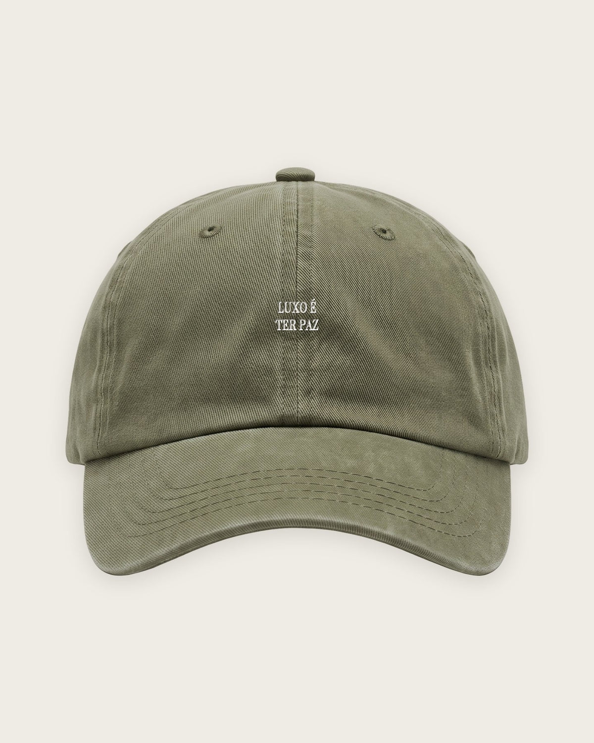 Boné Dad Hat “Luxo é Ter Paz” — Verde Musgo