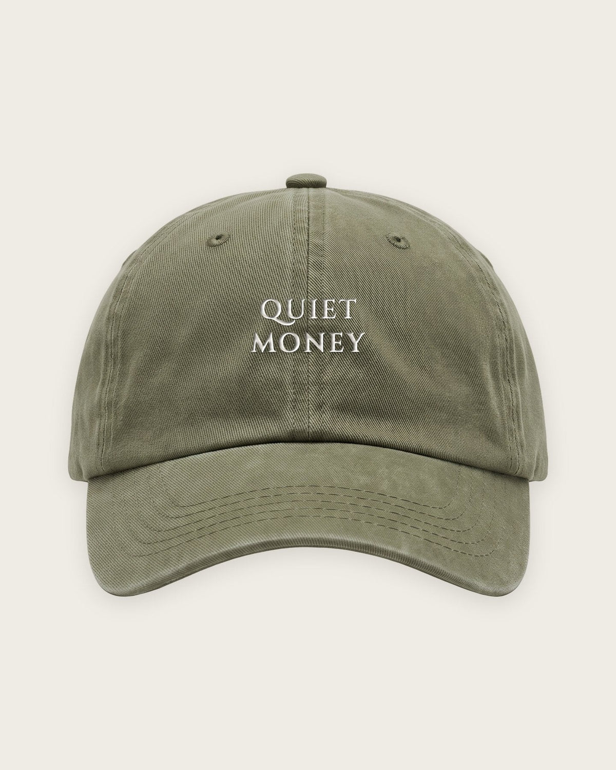 Boné Dad Hat “Quiet Money” — Verde Musgo