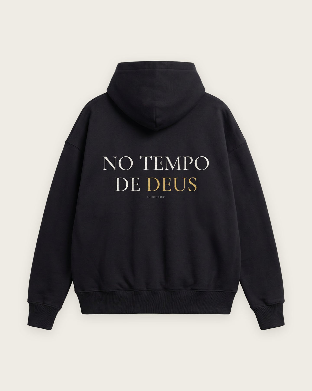 Moletom Oversized “No Tempo de Deus” — Preto