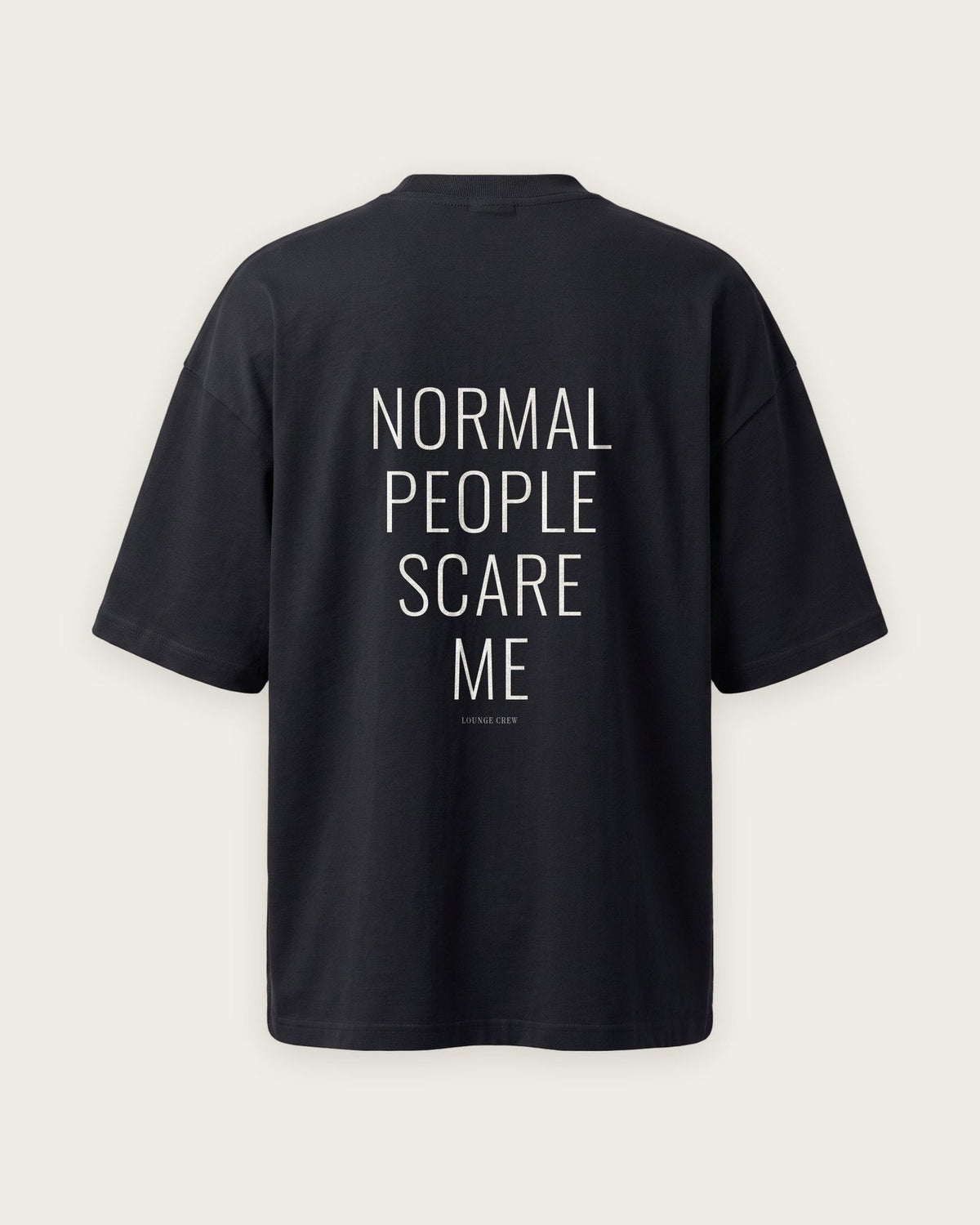 Camiseta Oversized “Normal People Scare Me” — Preto