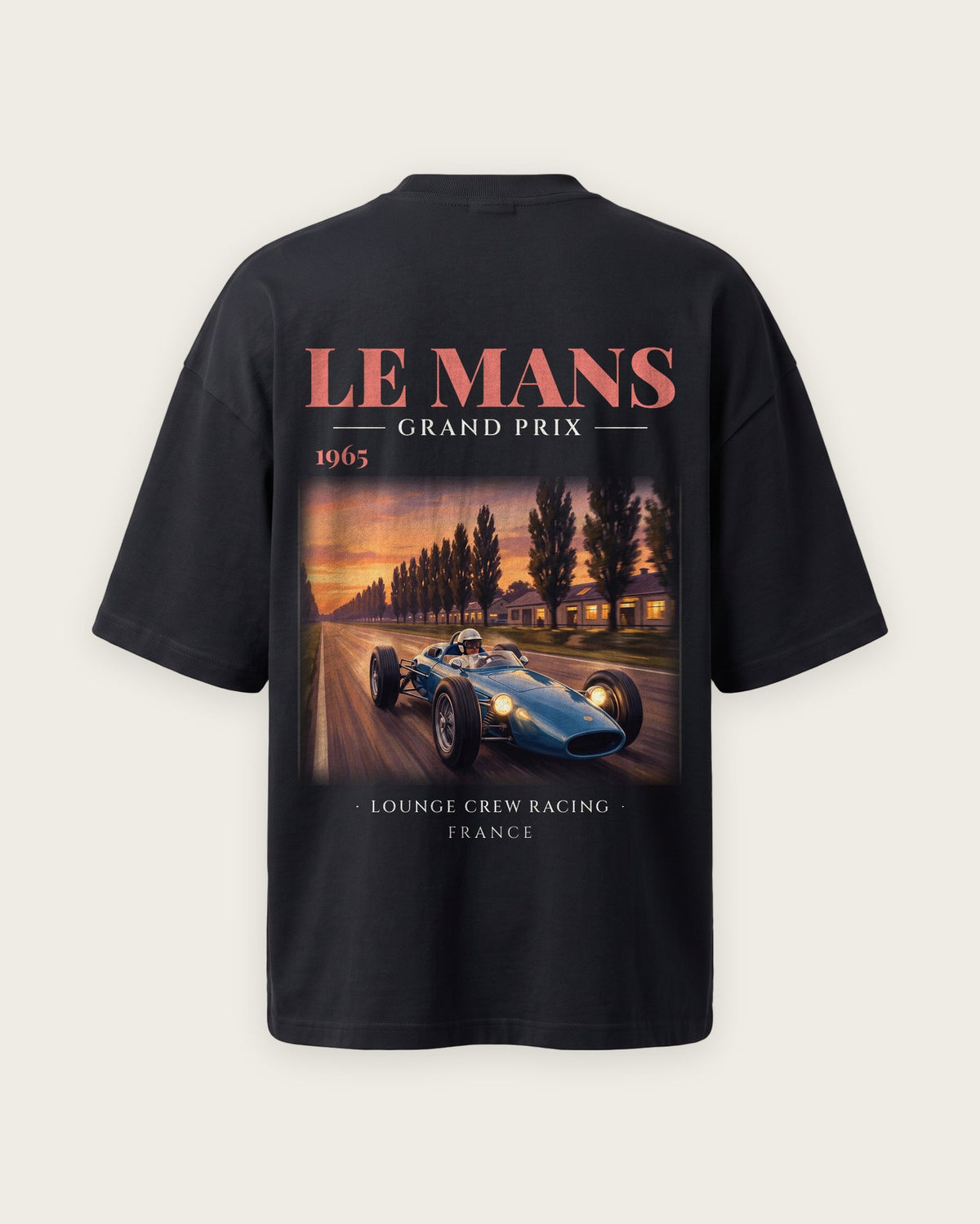 Camiseta “Le Mans Grand Prix 1965” — Preto — oversized