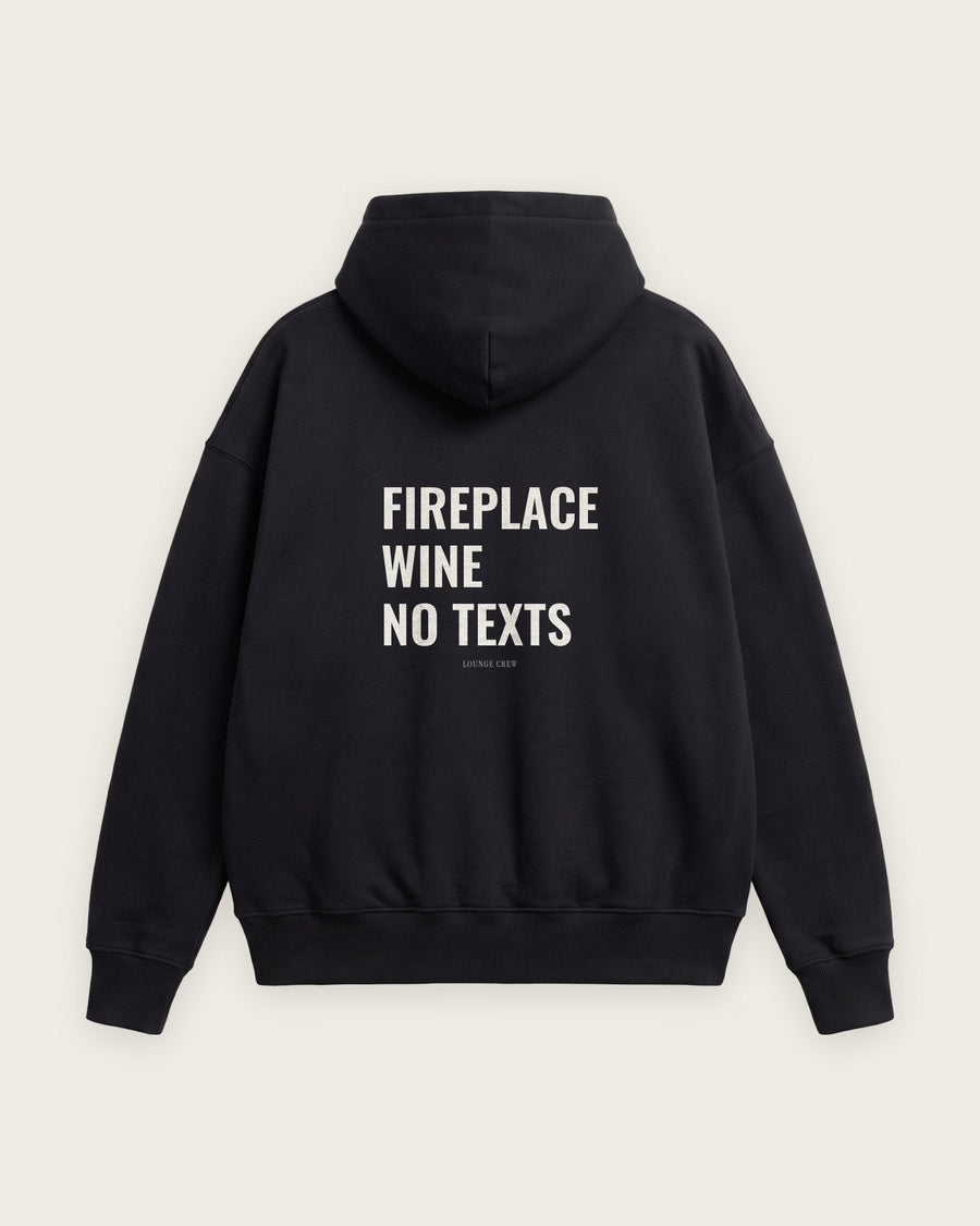 Moletom Oversized “Fireplace, Wine, No Texts”
