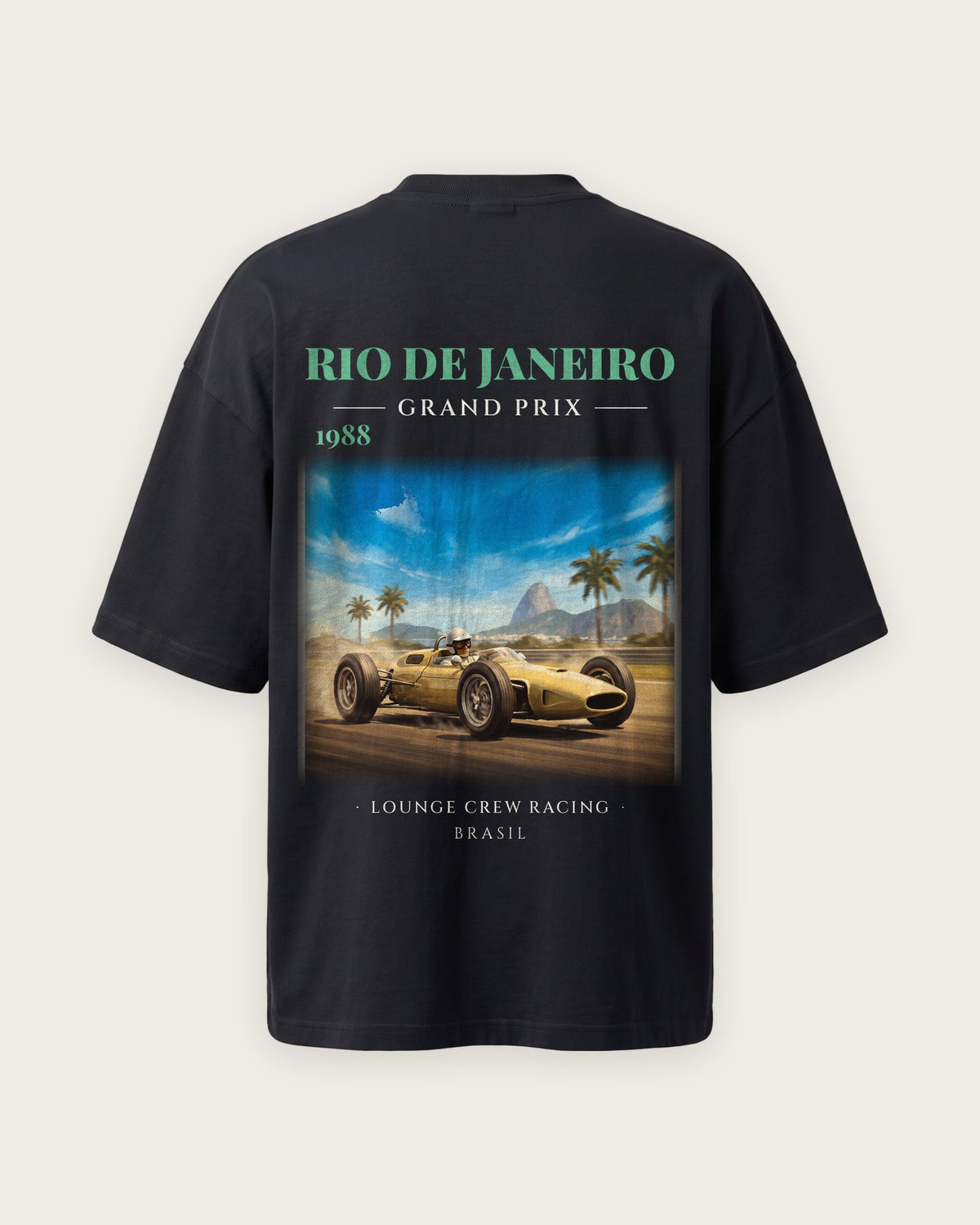 Camiseta “Rio de Janeiro Grand Prix 1988” — Preto — oversized