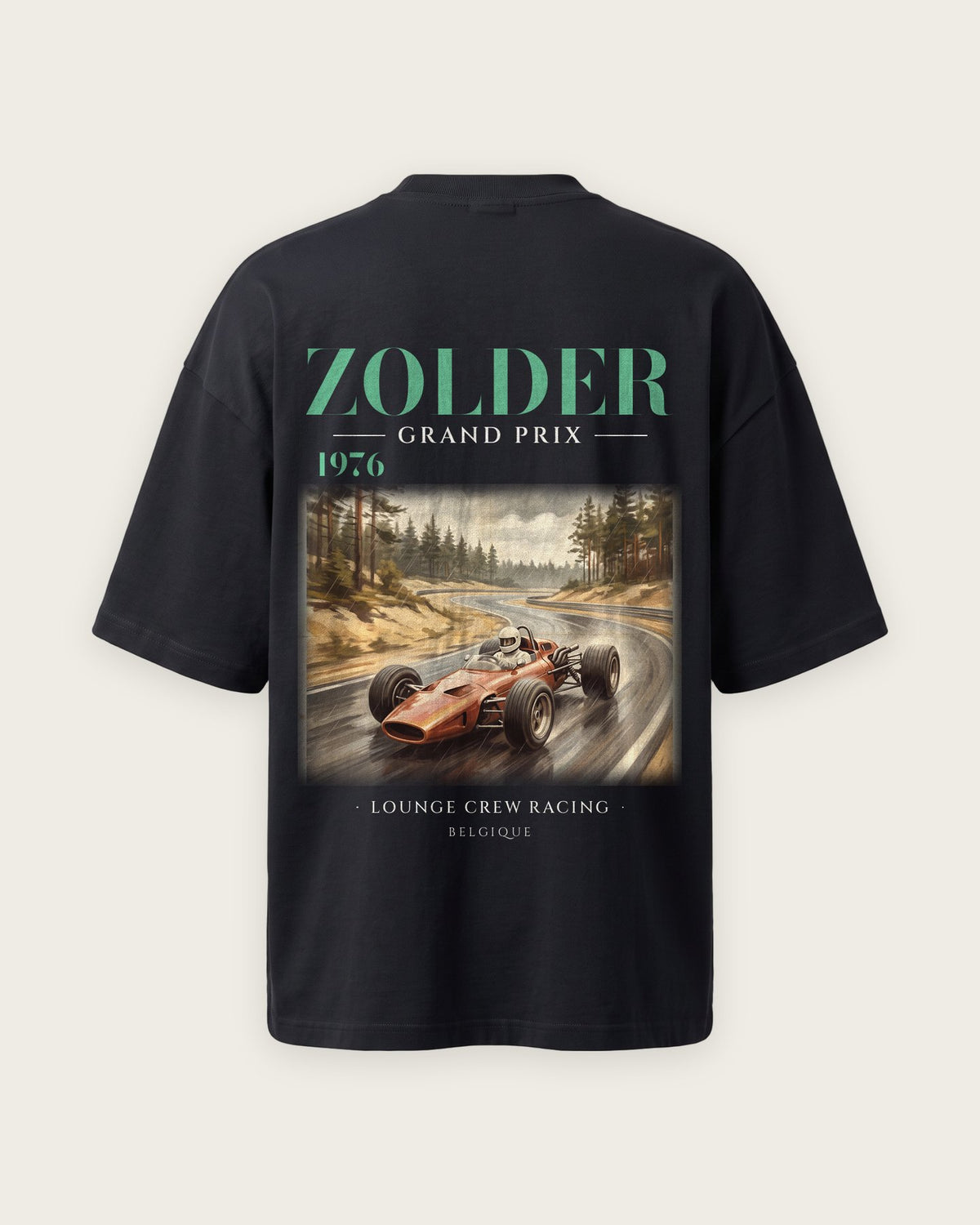 Camiseta “Zolder 1976” — Preto — oversized