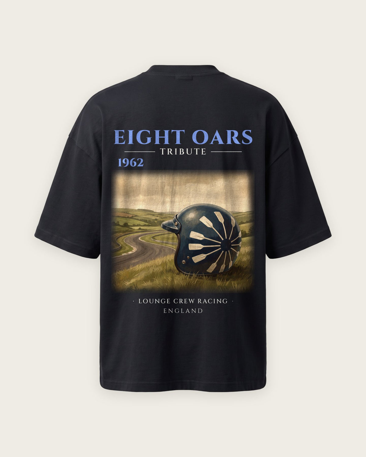 Camiseta “Eight Oars 1962” — Preto — oversized