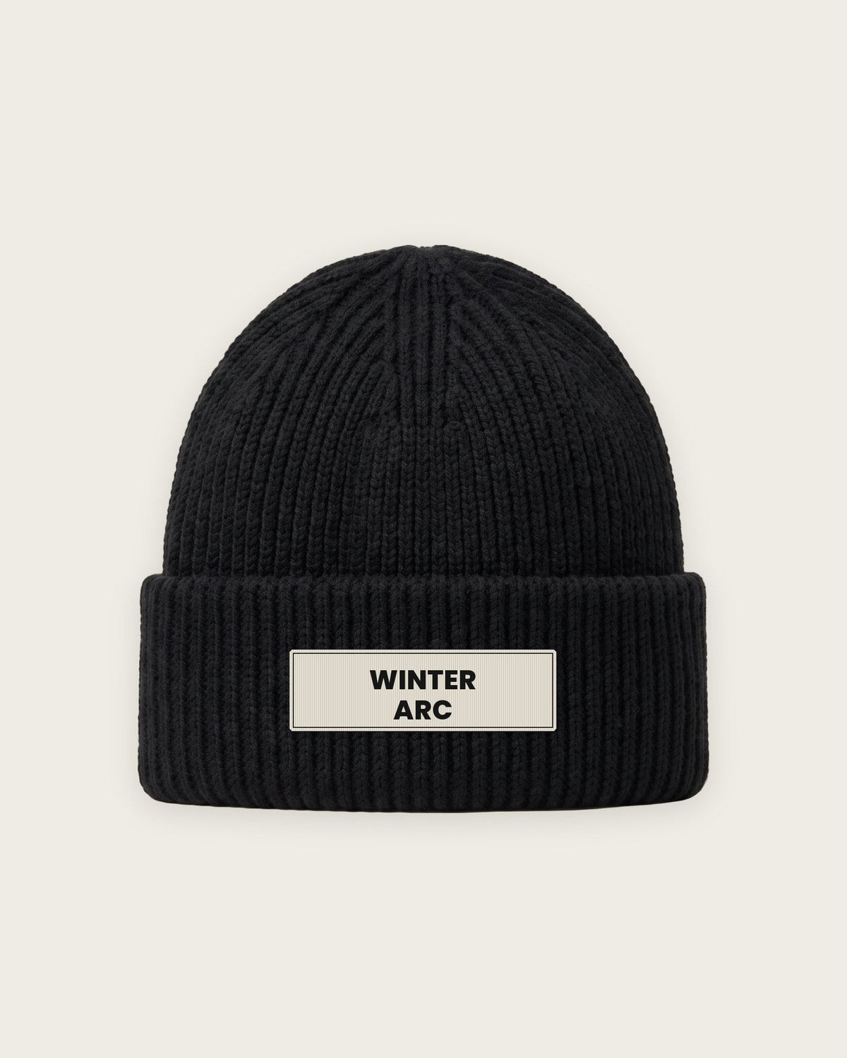 Gorro Canelado “I'm in My Winter Arc” — Preto