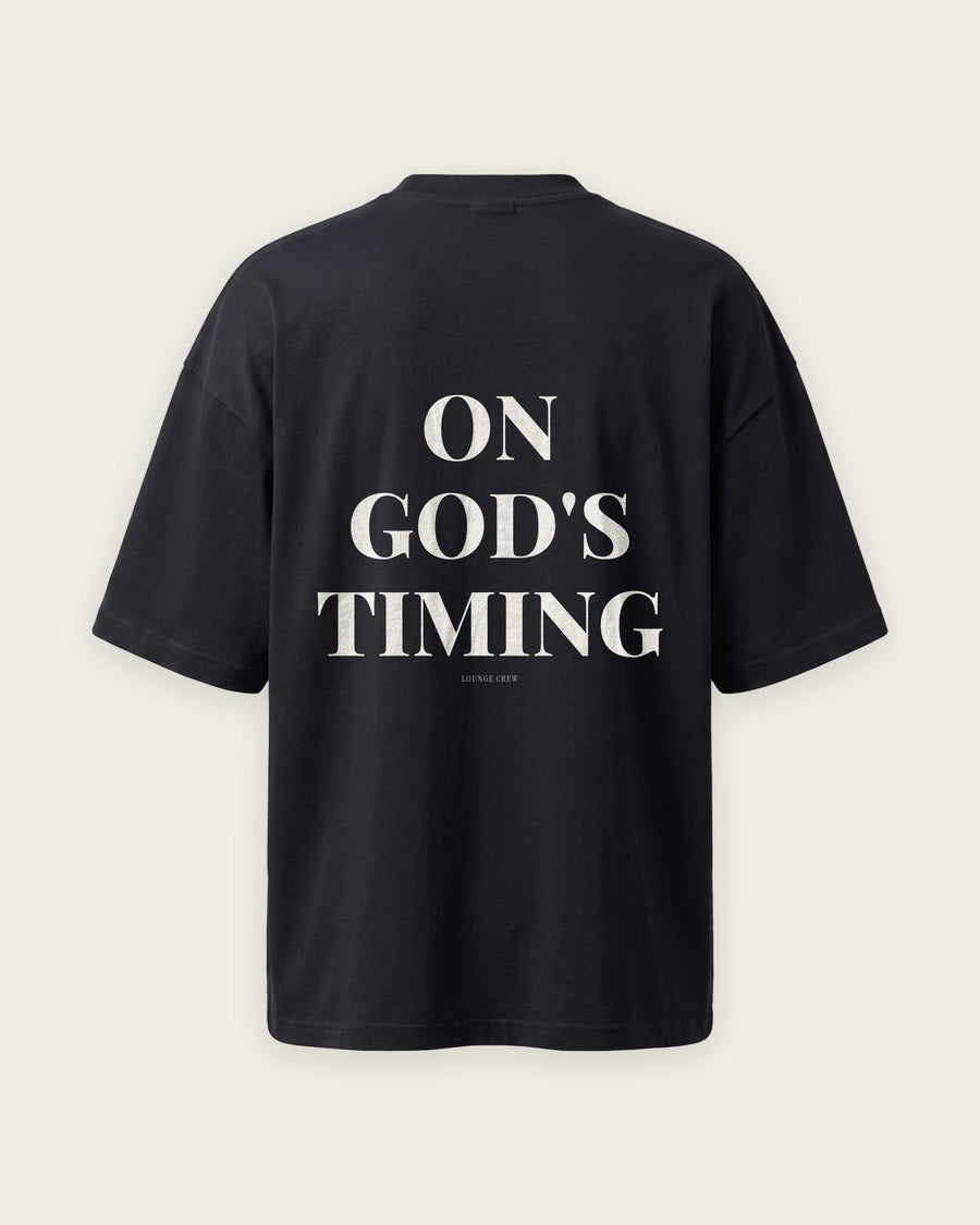 Camiseta Oversized “On God's Timing”