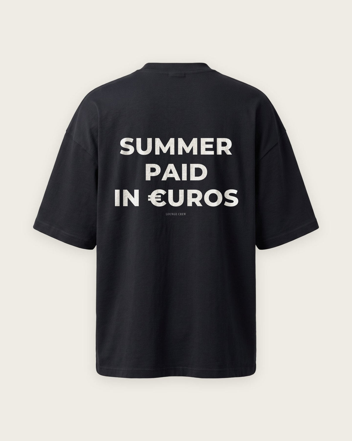 Camiseta Oversized “Summer Paid in Euros” — Preto