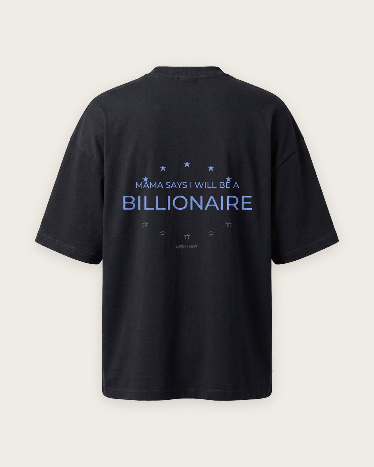 Camiseta Oversized “Mama Says Billionaire” — Preto